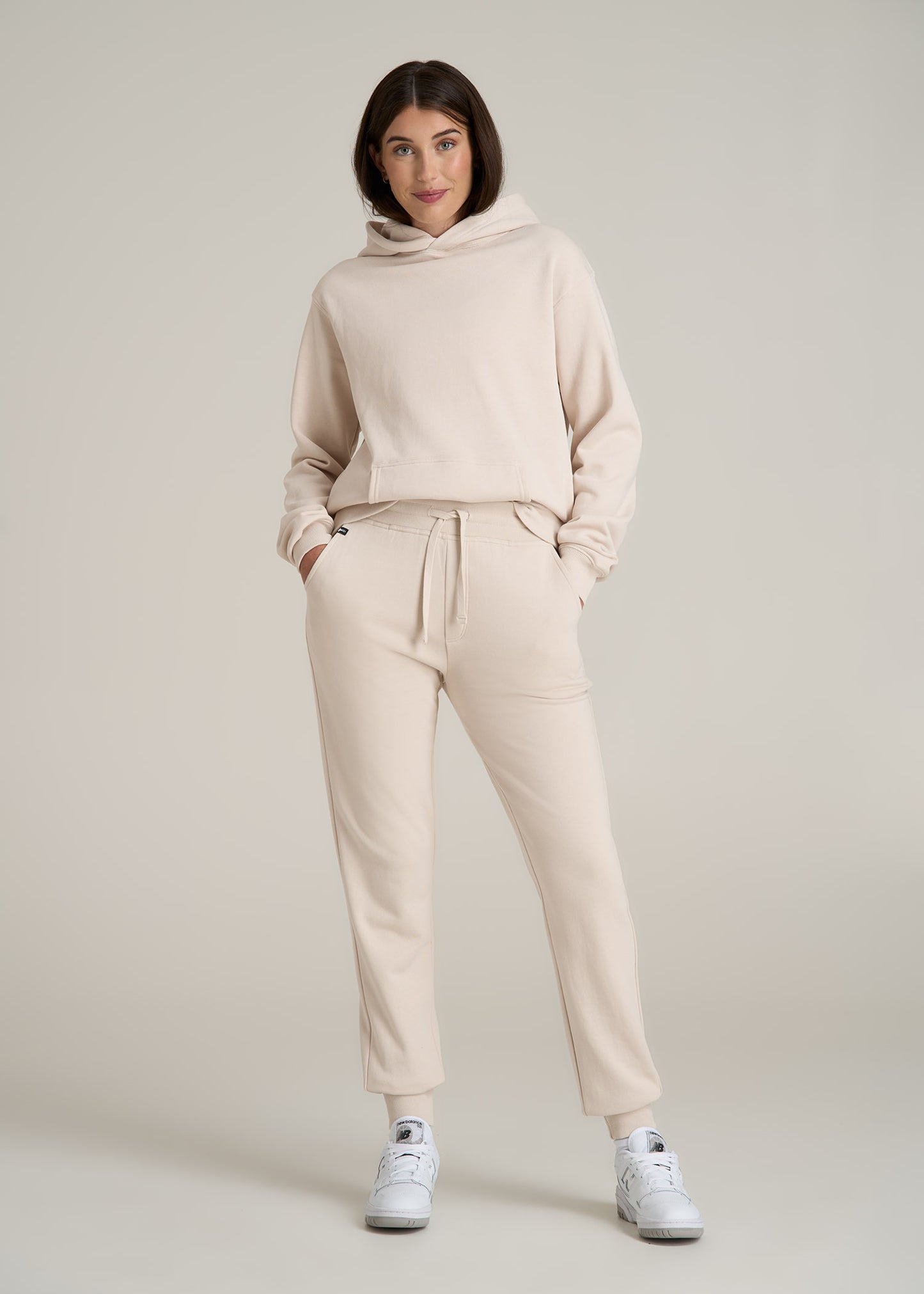 Wearever 2.0 French Terry Joggers for Tall Women in Light Stone