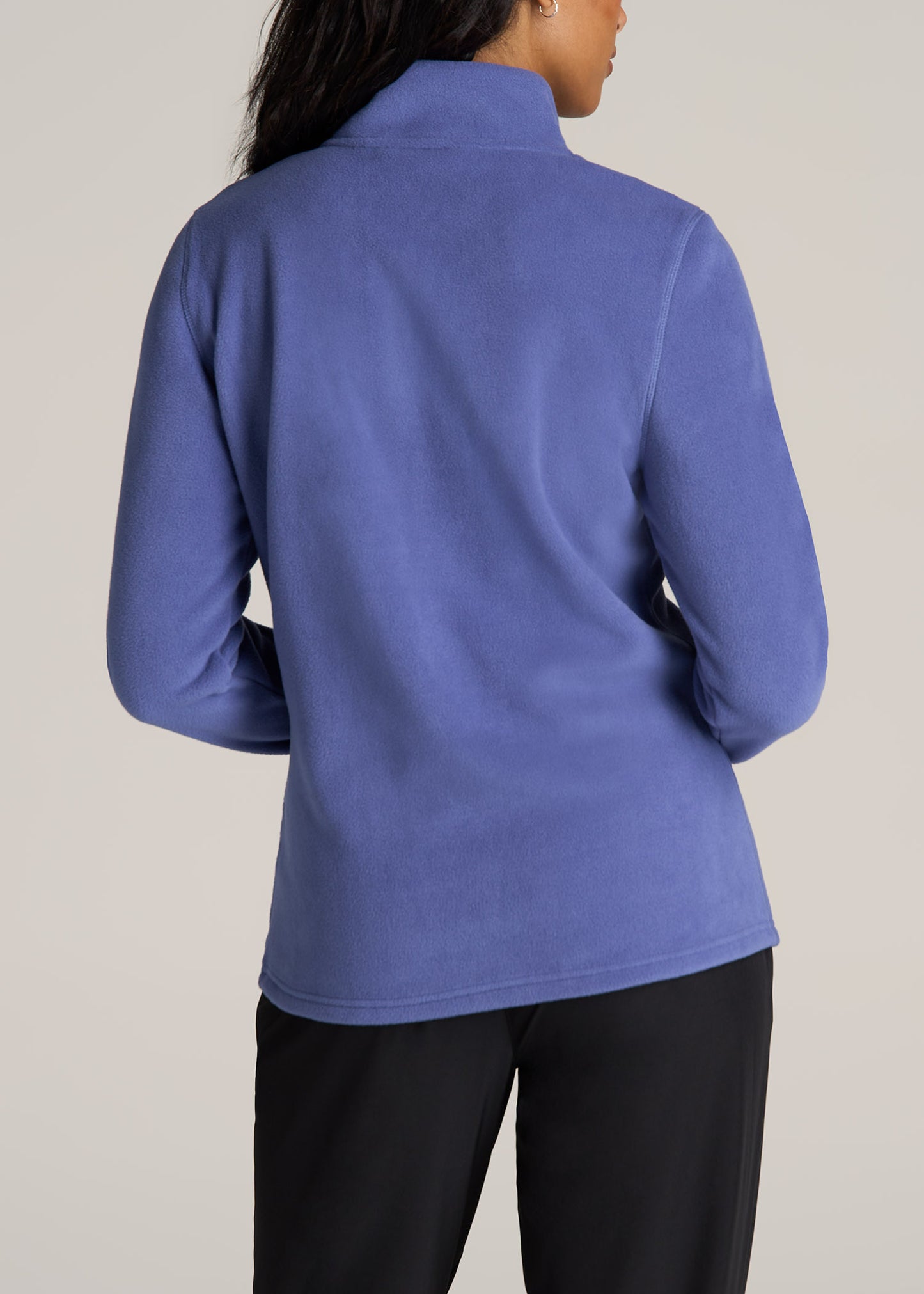 American-Tall-Women-Half-Zip-Polar-Fleece-sweatshirt-Marlin-Blue-back