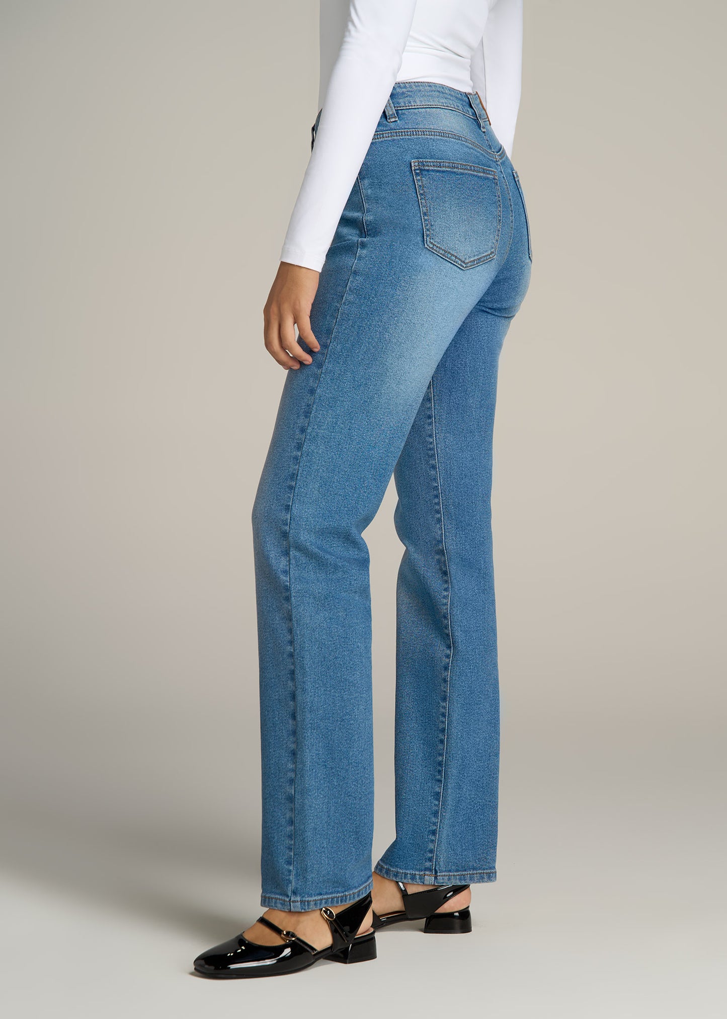 Harper High Rise Straight Stretch Tall Women's Jeans in Colorado Blue