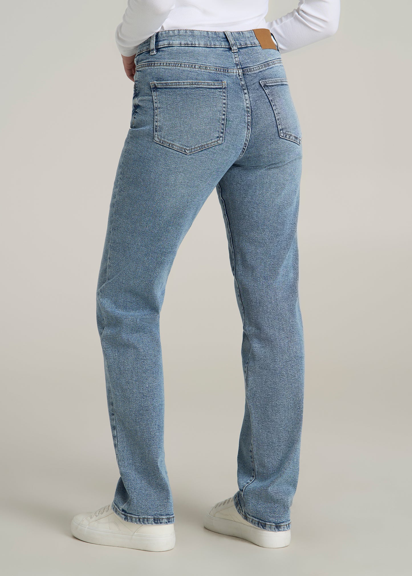 Harper High Rise Straight Stretch Tall Women's Jeans in Perfect Blue