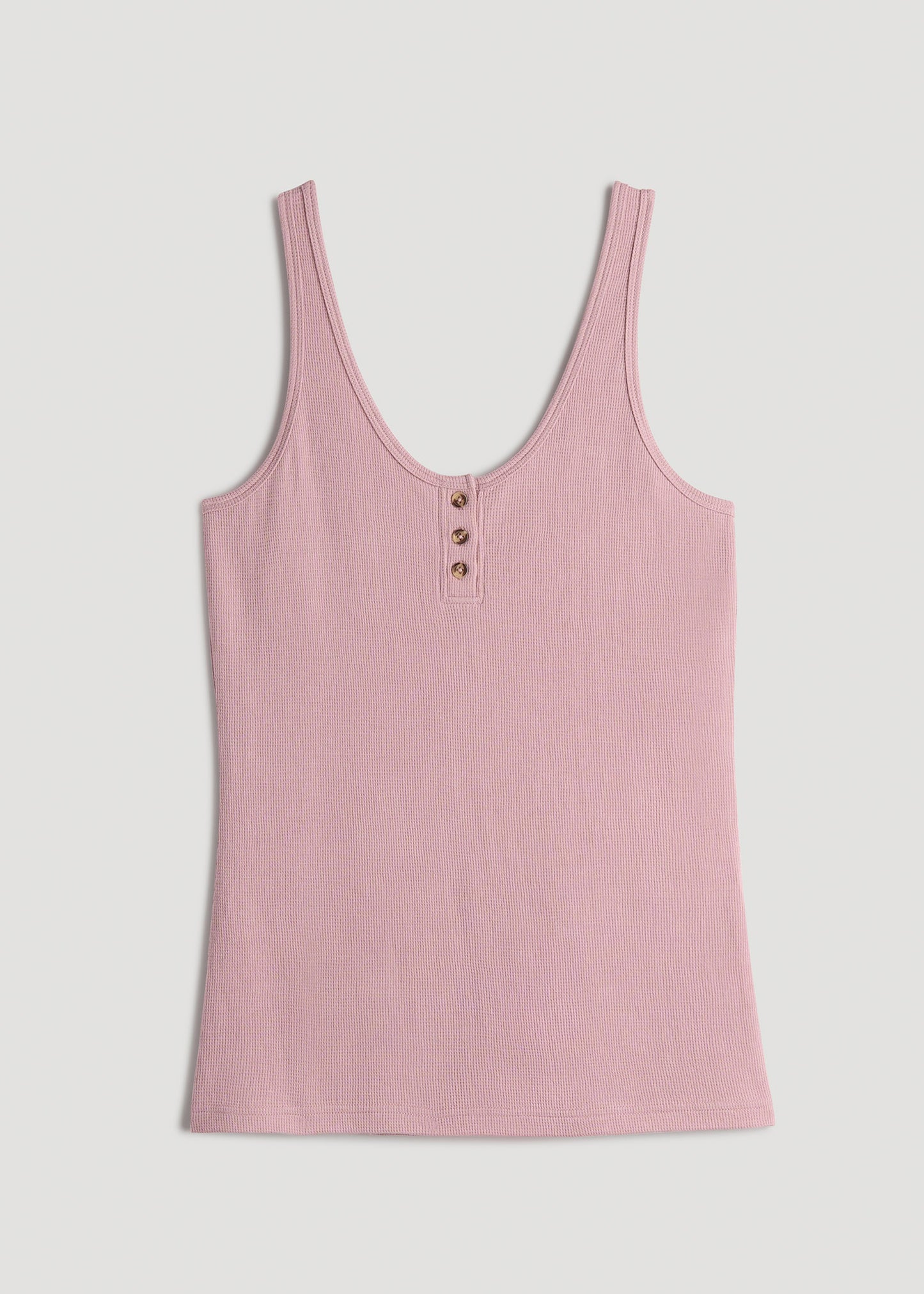 Waffle Tank Top for Tall Women in Pink Peony