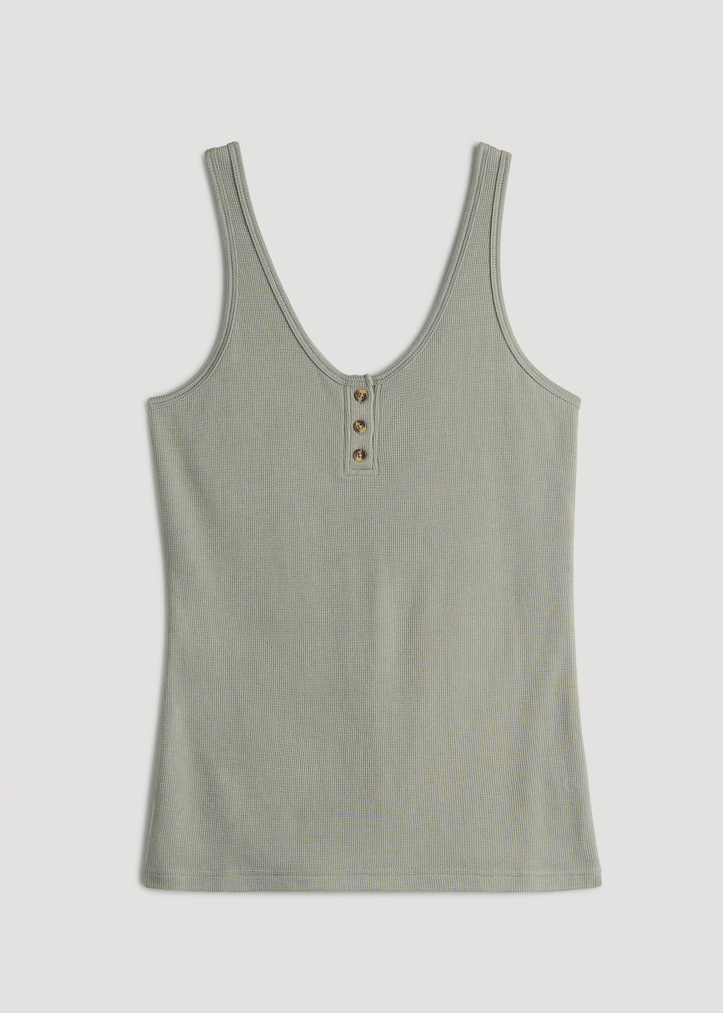 Waffle Tank Top for Tall Women in Seagrass