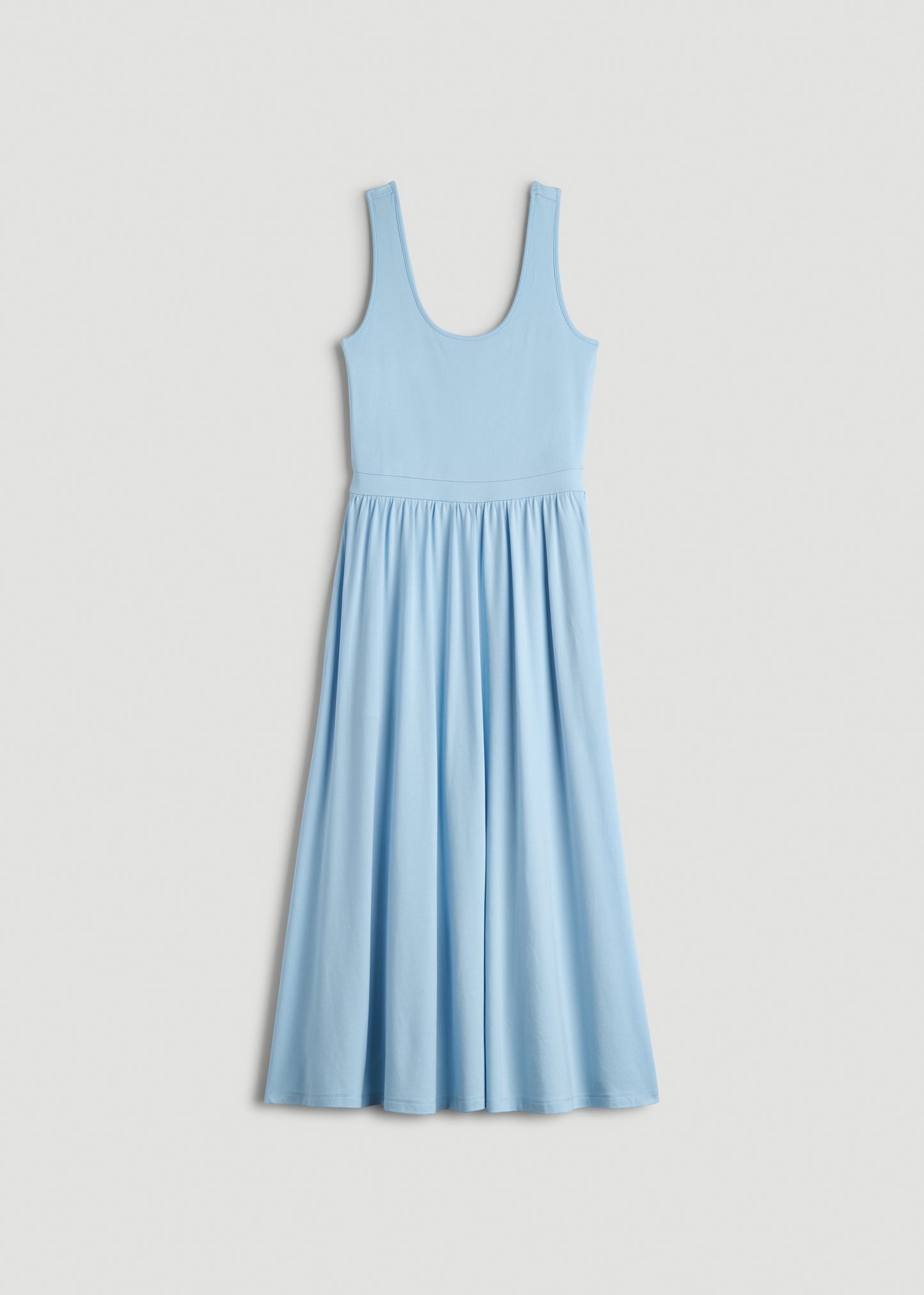 Jersey Tank Dress with Pockets for Tall Women in Ice Blue