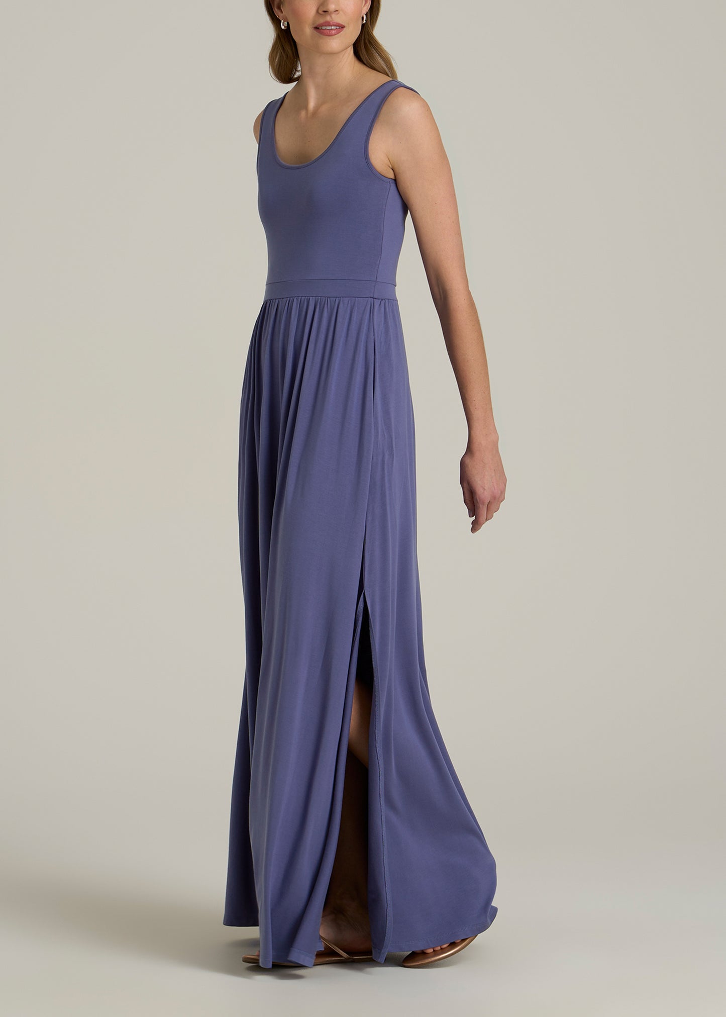 Jersey Tank Maxi Dress with Pockets for Tall Women in Future Dusk