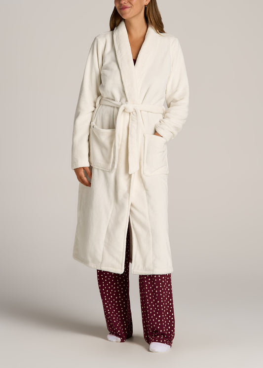 Women's Tall Lounge Robe in White Alyssum