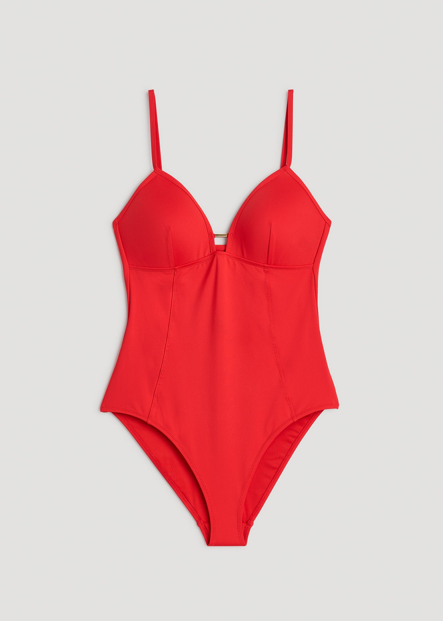 Low Cut One-Piece Swimsuit for Tall Women in Radiant Red