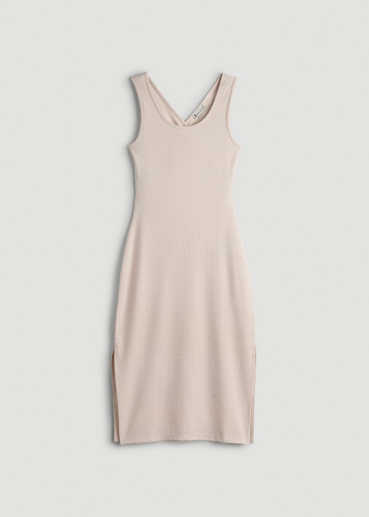 Midi Cross Back Sleeveless Dress for Tall Women in Shell