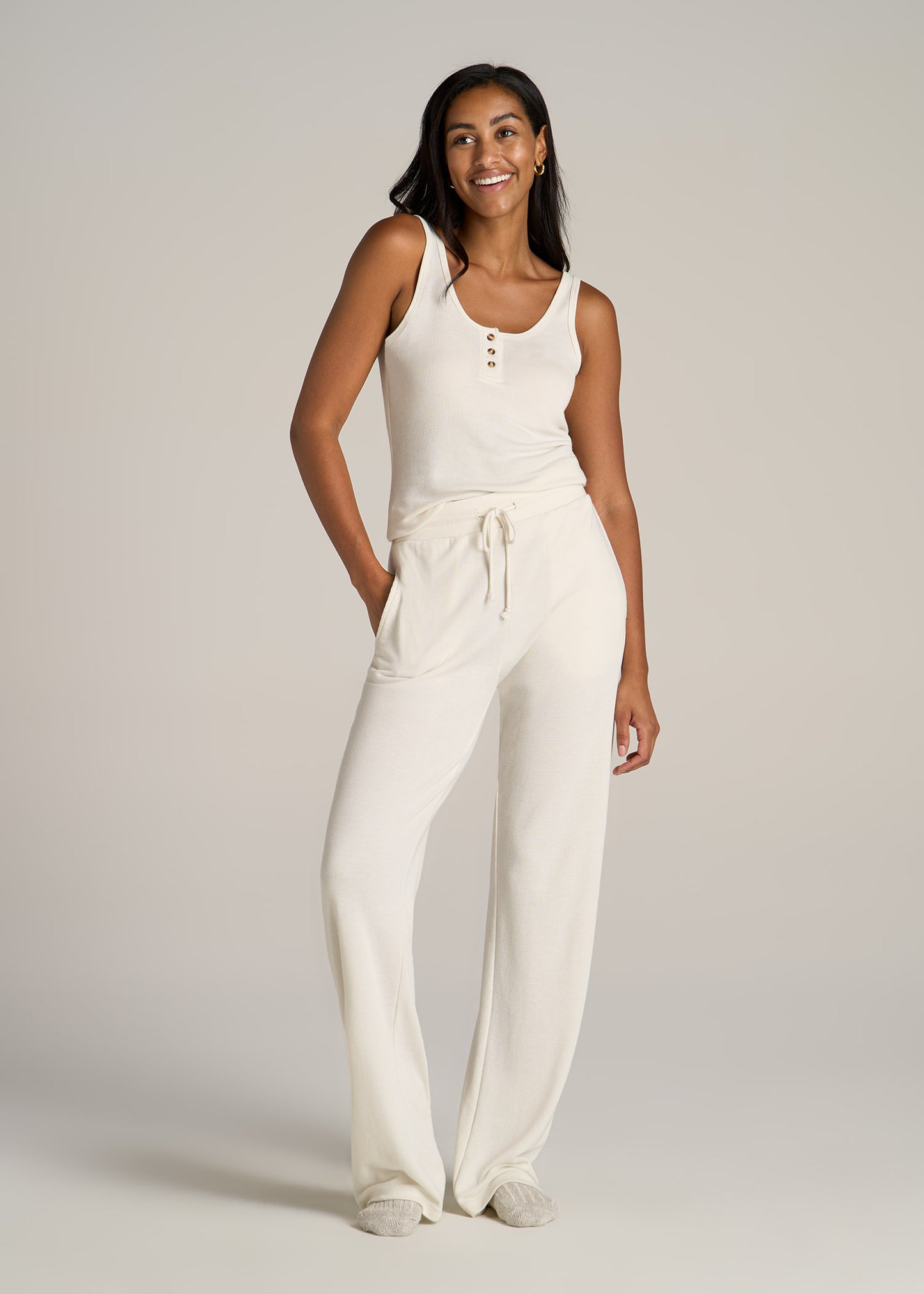 American-Tall-Women-Open-Bottom-Waffle-Lounge-Pant-White-Alyssum-full