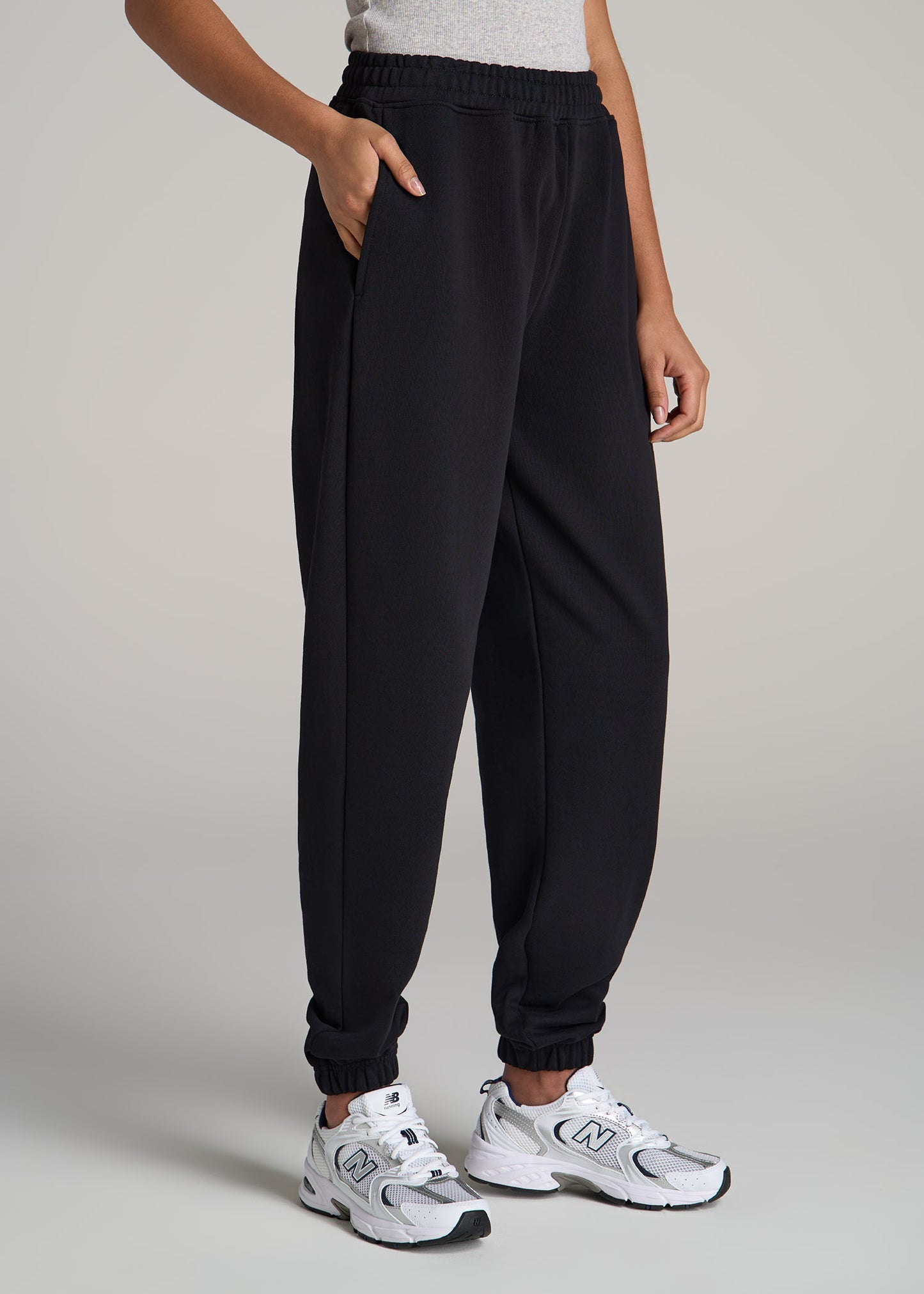 Wearever Oversized French Terry Joggers for Tall Women in Black