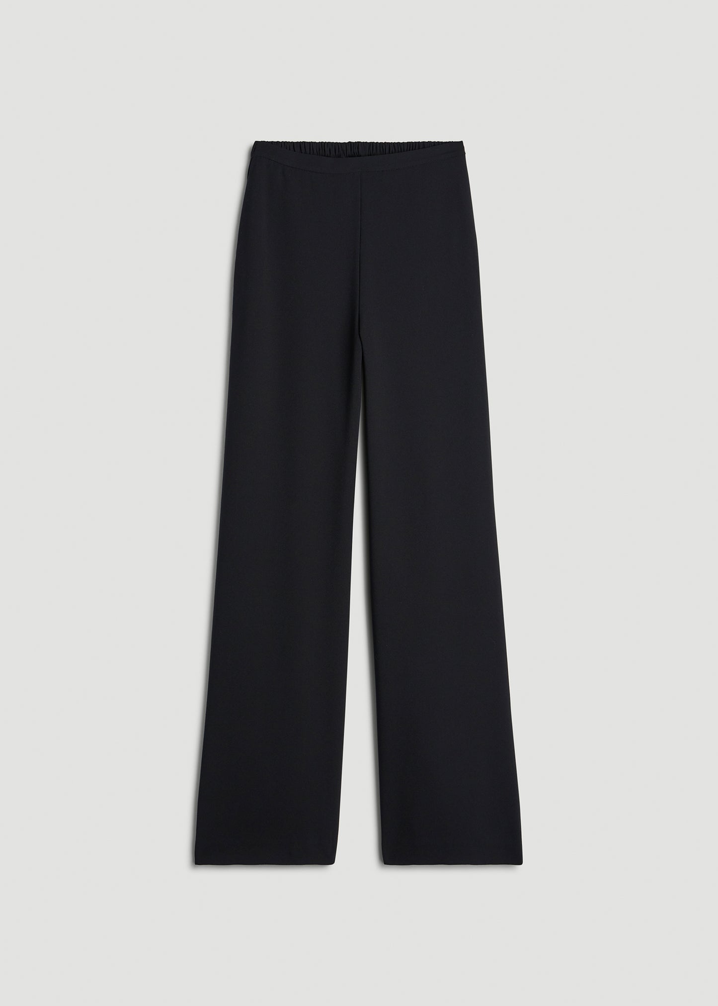 Pull-On Crepe Ultra Wide Pants for Tall Women in Black