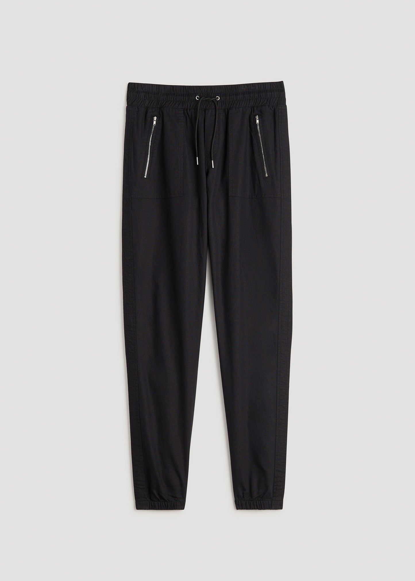 Pull-On Linen Joggers for Tall Women in Black