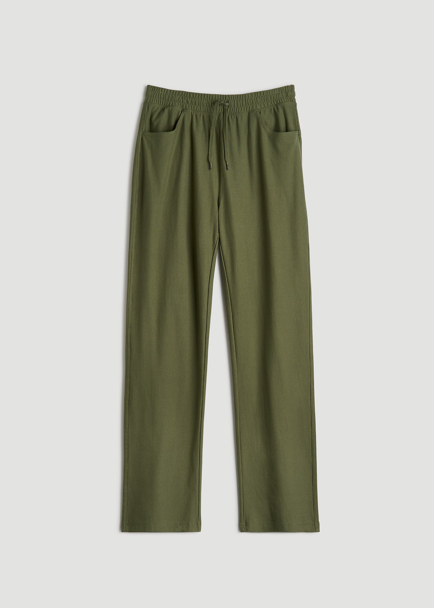 Pull-On Straight Leg Knit Pants for Tall Women in Bright Olive