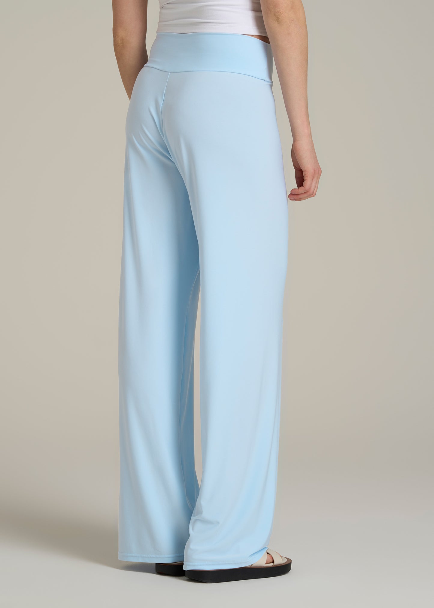 Pull On Breezy Wide Leg Pants for Tall Women in Ice Blue