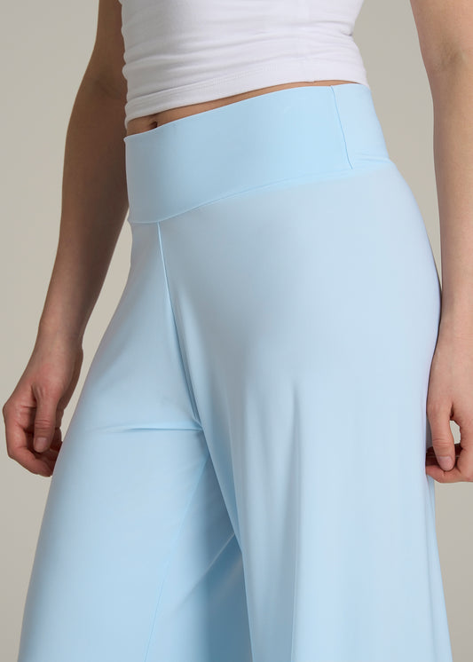 Pull On Breezy Wide Leg Pants for Tall Women in Ice Blue