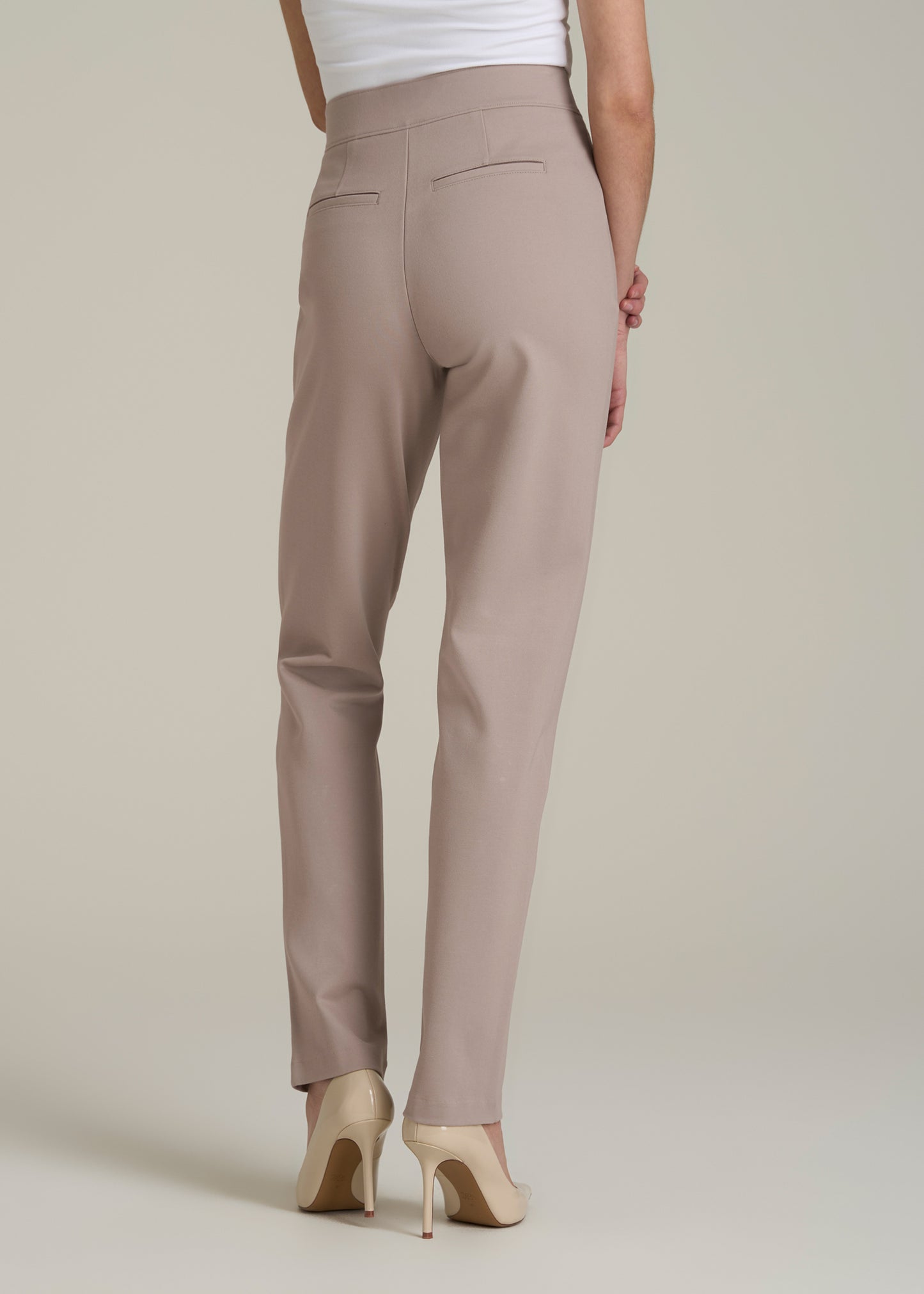 Pull-on Slim Dress Pants for Tall Women in Truly Taupe