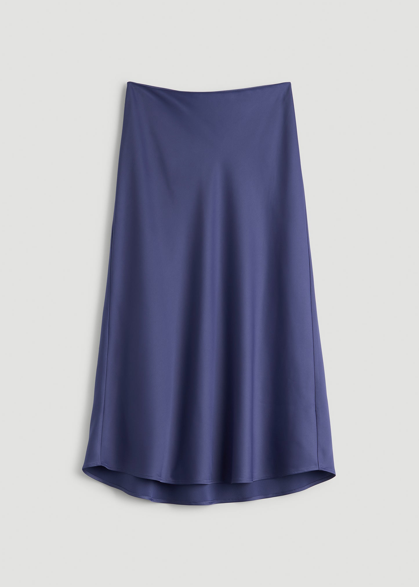 Pull On Satin Midi Skirt for Tall Women in Future Dusk