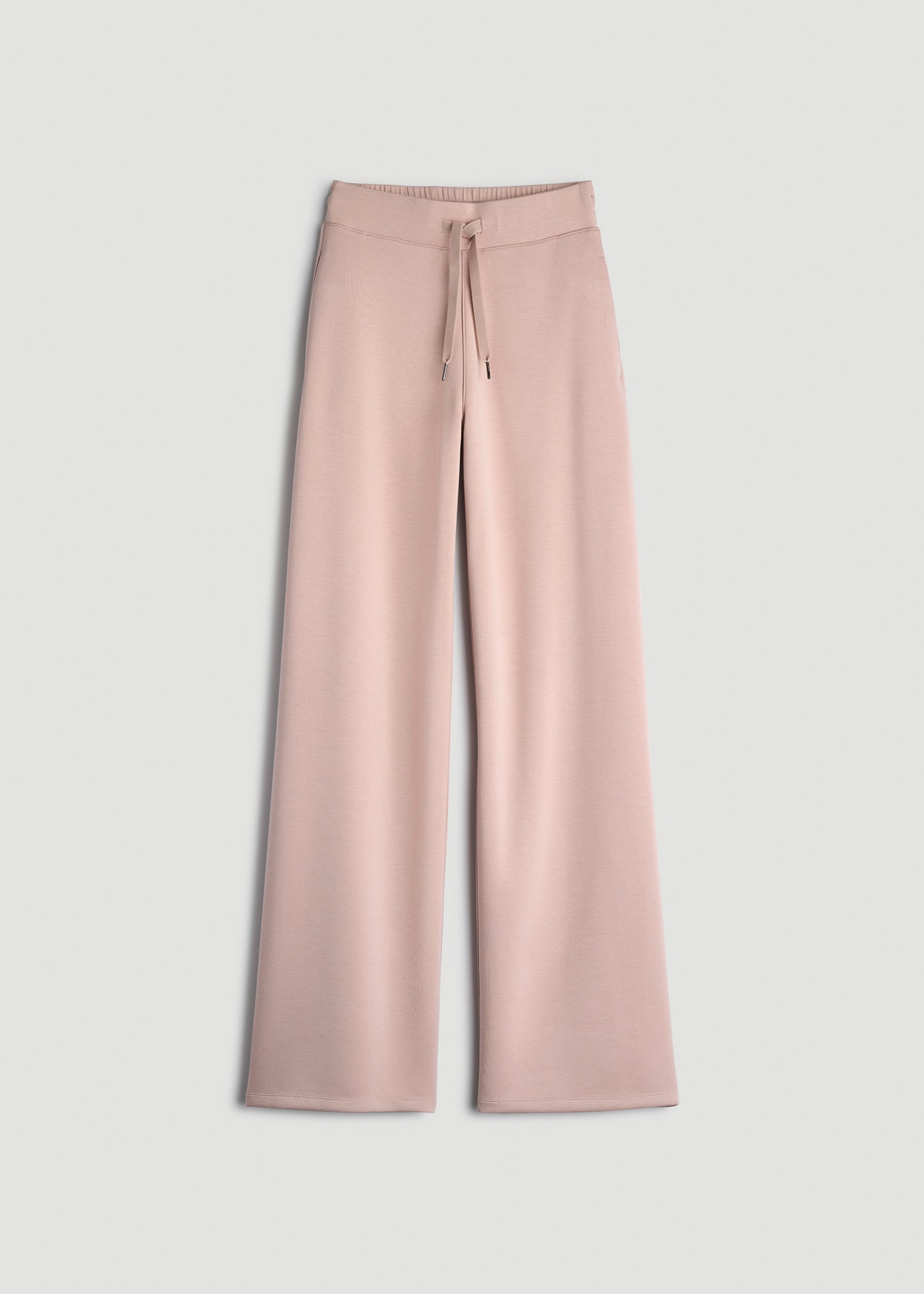 Pull-On Tie Waist Wide Leg Pants for Tall Women in Desert Rose