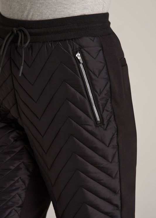 Quilted Joggers for Tall Women in Black