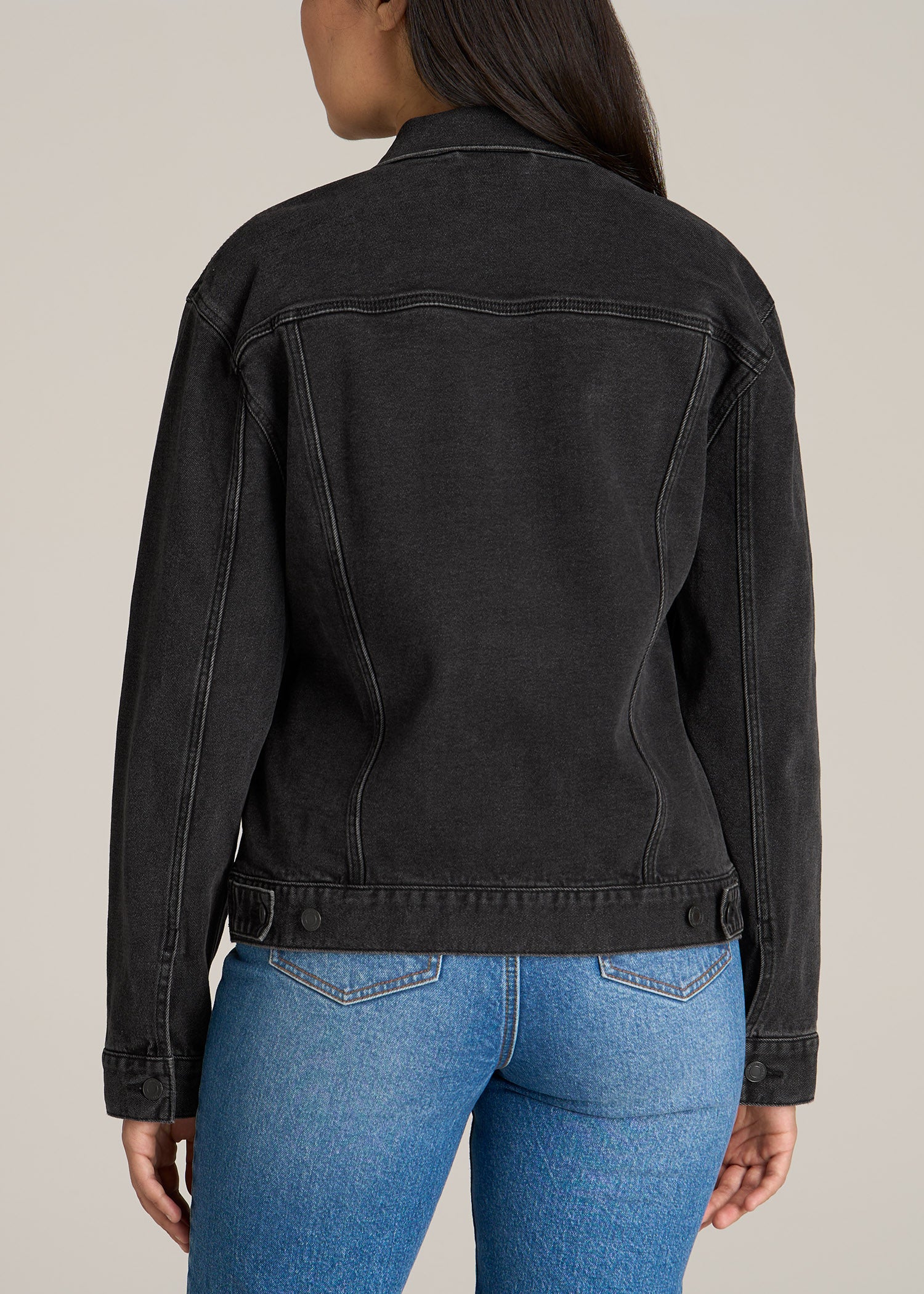 American-Tall-Women-Relaxed-Denim-Jacket-Black-Stone-Wash-back