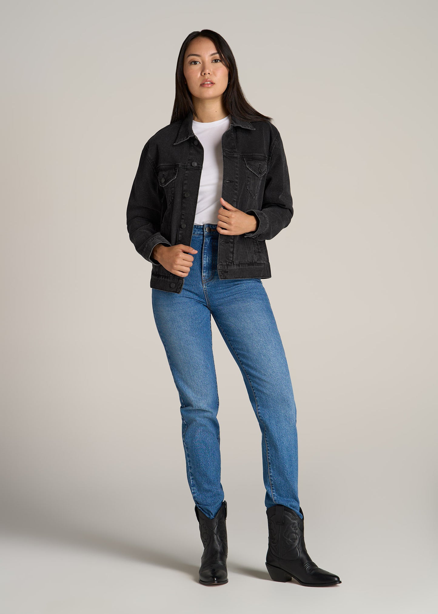    American-Tall-Women-Relaxed-Denim-Jacket-Black-Stone-Wash-full