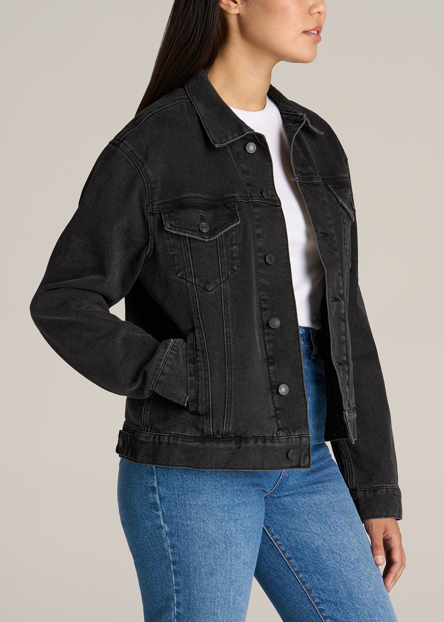     American-Tall-Women-Relaxed-Denim-Jacket-Black-Stone-Wash-side