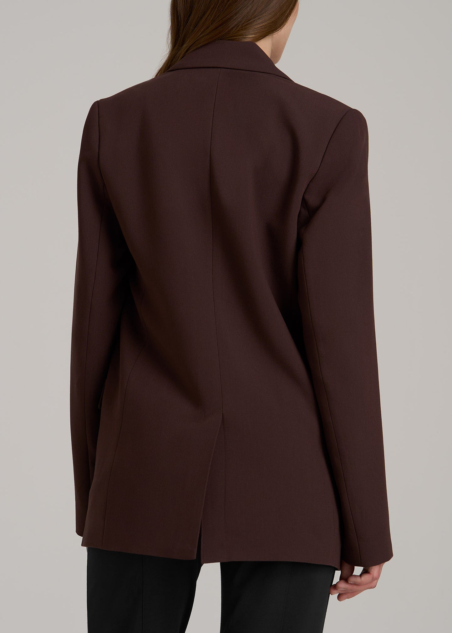 Boyfriend-Fit Single Button Blazer for Tall Women in Chestnut