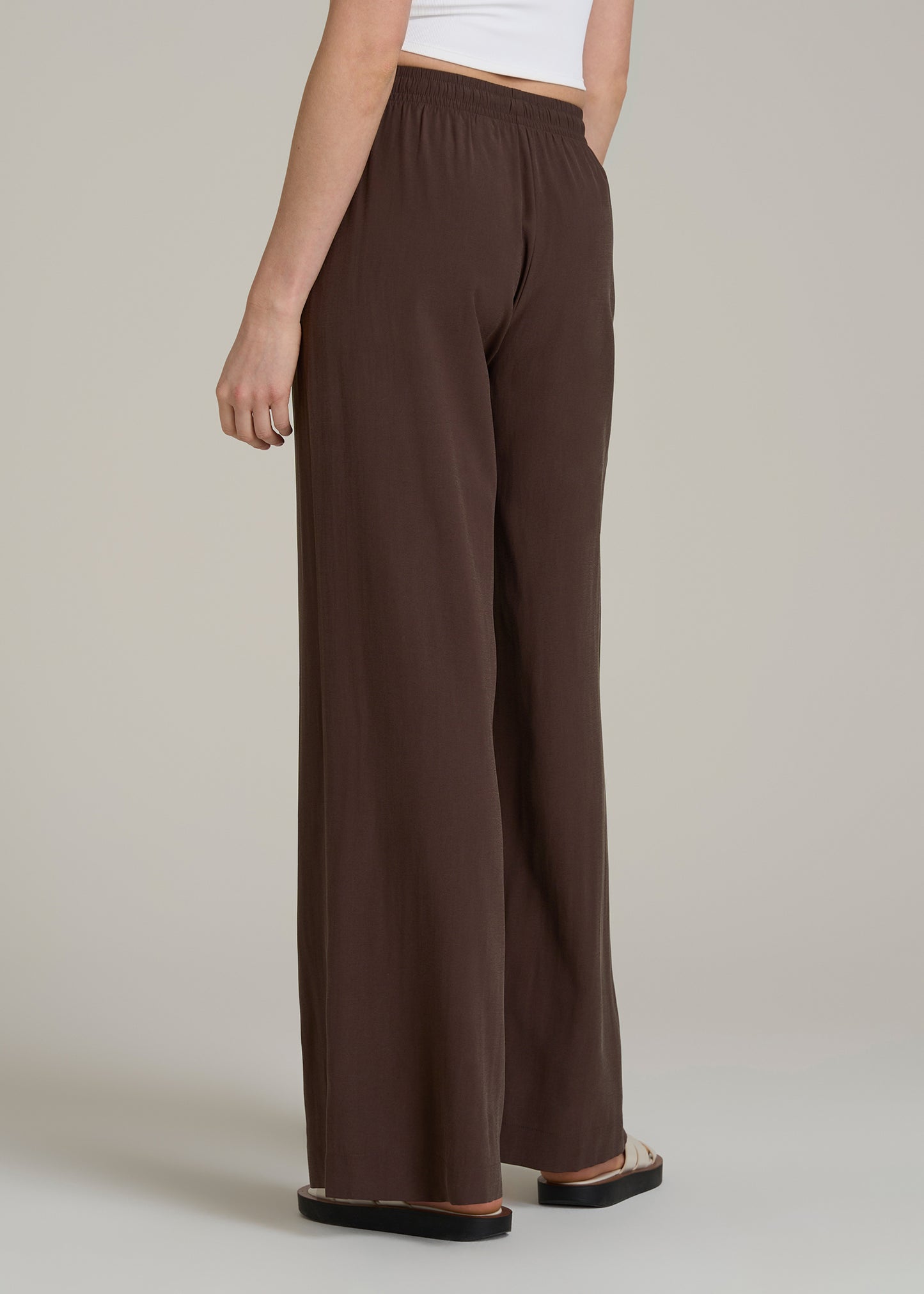 Relaxed Pull On Pants for Tall Women in Espresso