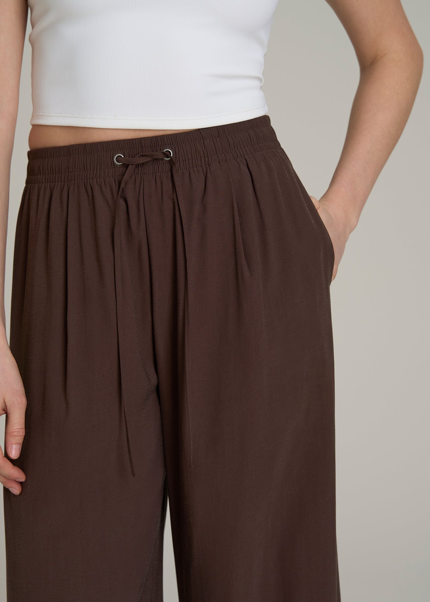 Relaxed Pull On Pants for Tall Women in Espresso