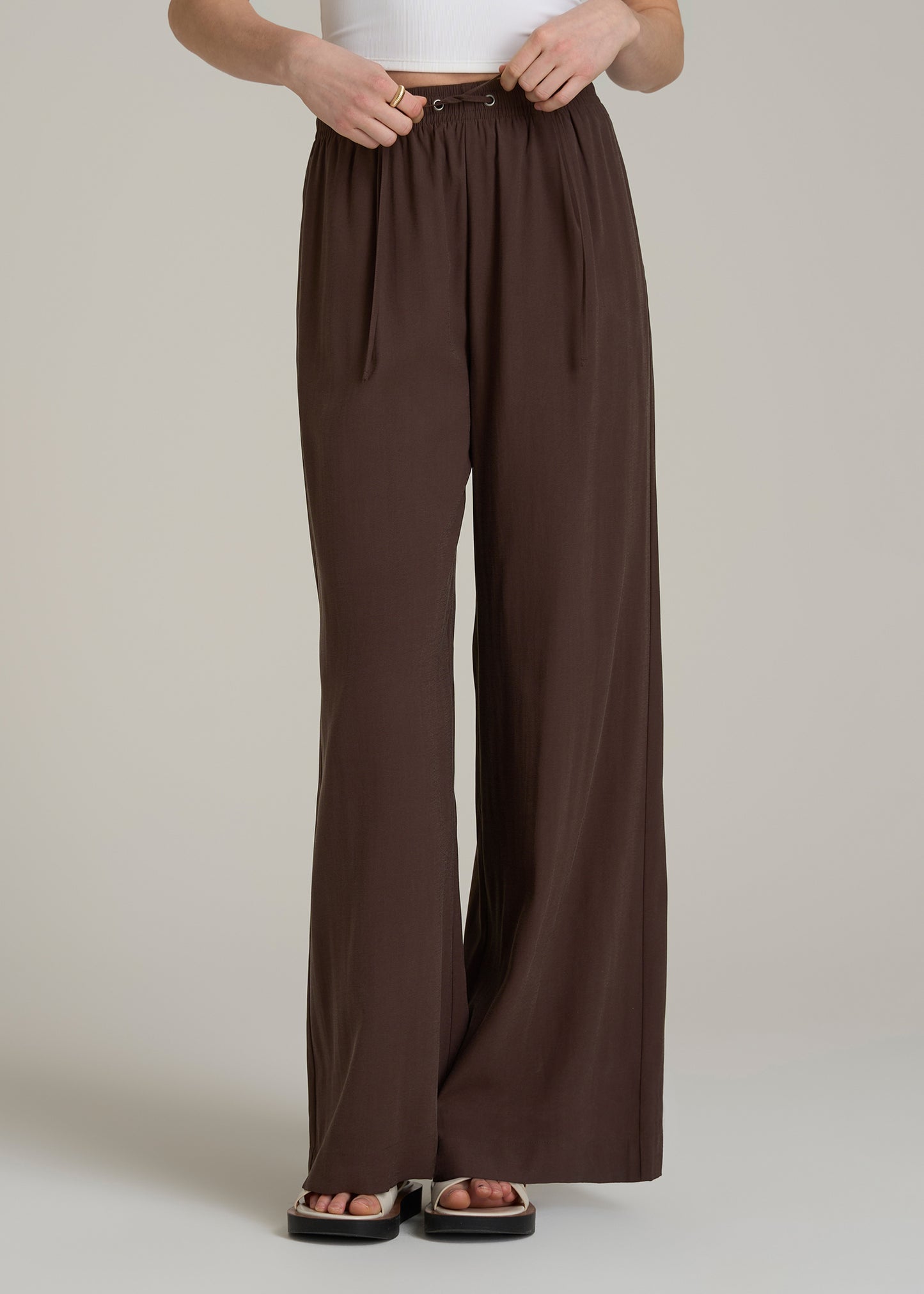 Relaxed Pull On Pants for Tall Women in Espresso