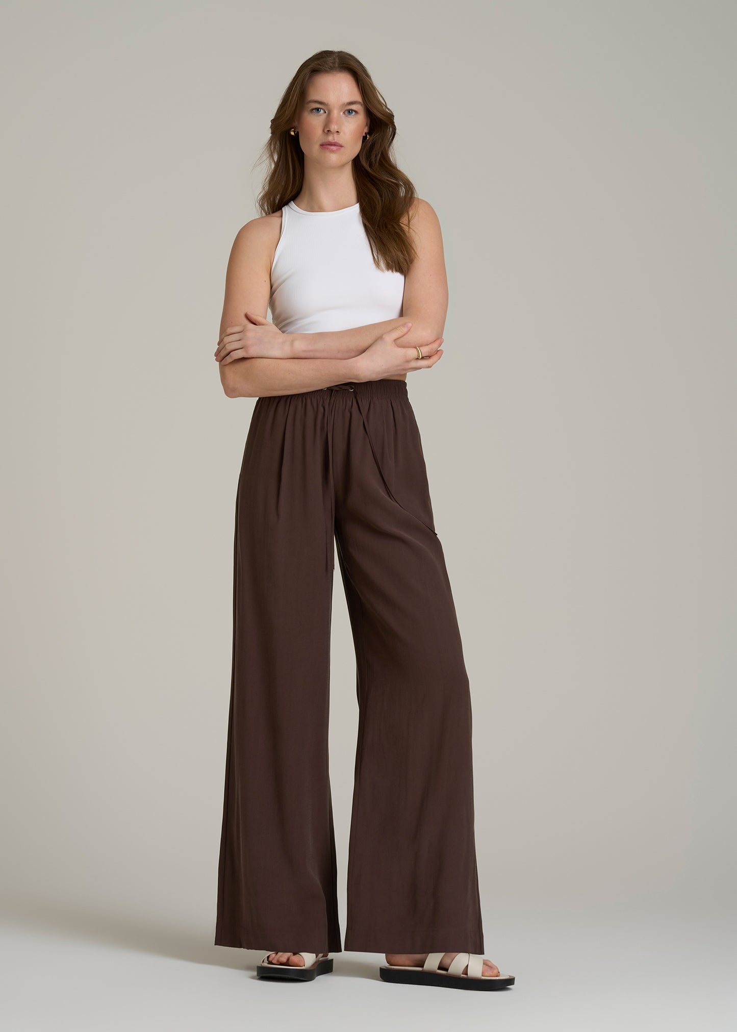 Relaxed Pull On Pants for Tall Women in Espresso