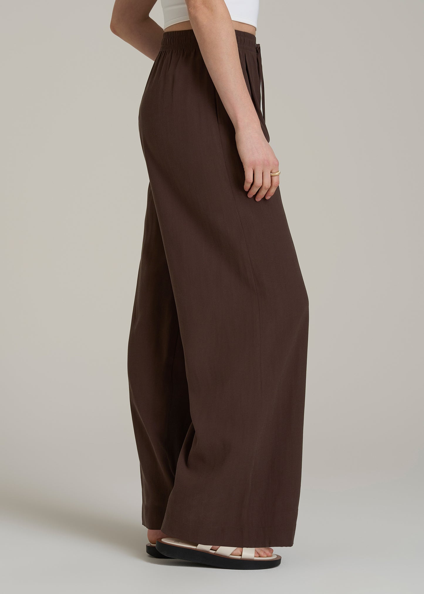 Relaxed Pull On Pants for Tall Women in Espresso