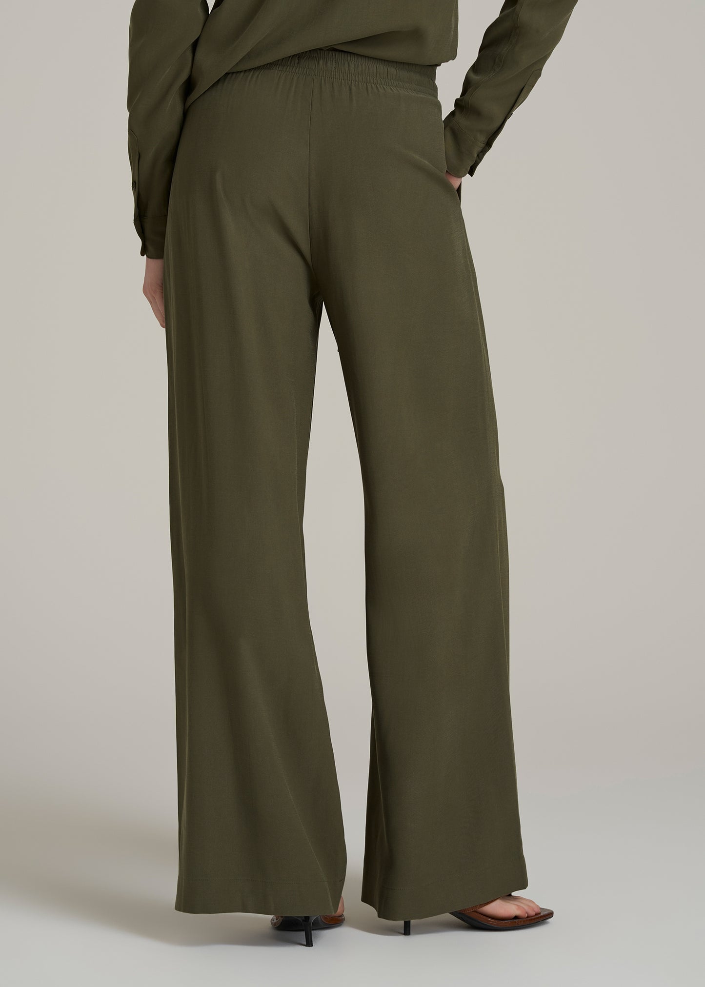 Relaxed Pull On Pants for Tall Women in Forest Night