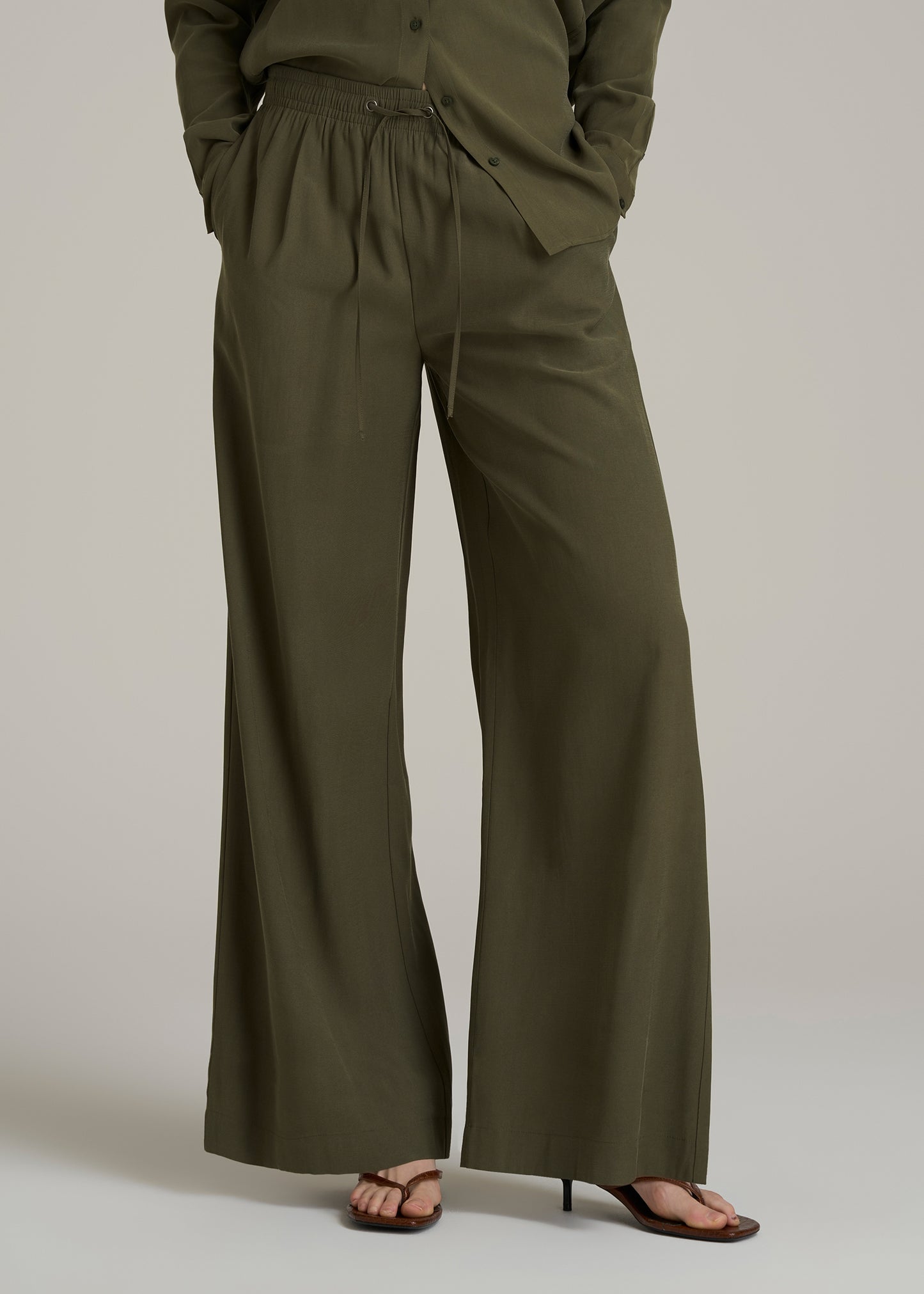 Relaxed Pull On Pants for Tall Women in Forest Night