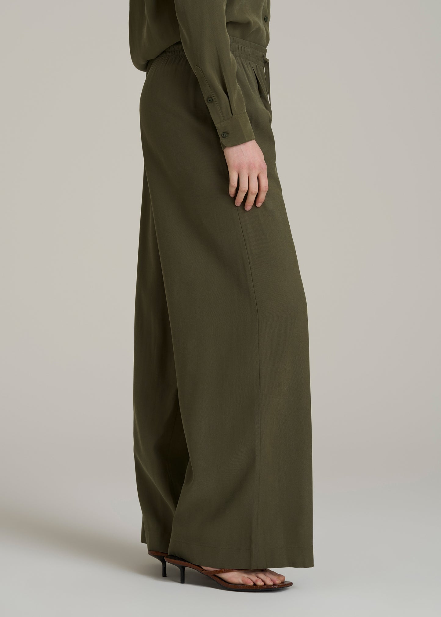 Relaxed Pull On Pants for Tall Women in Forest Night