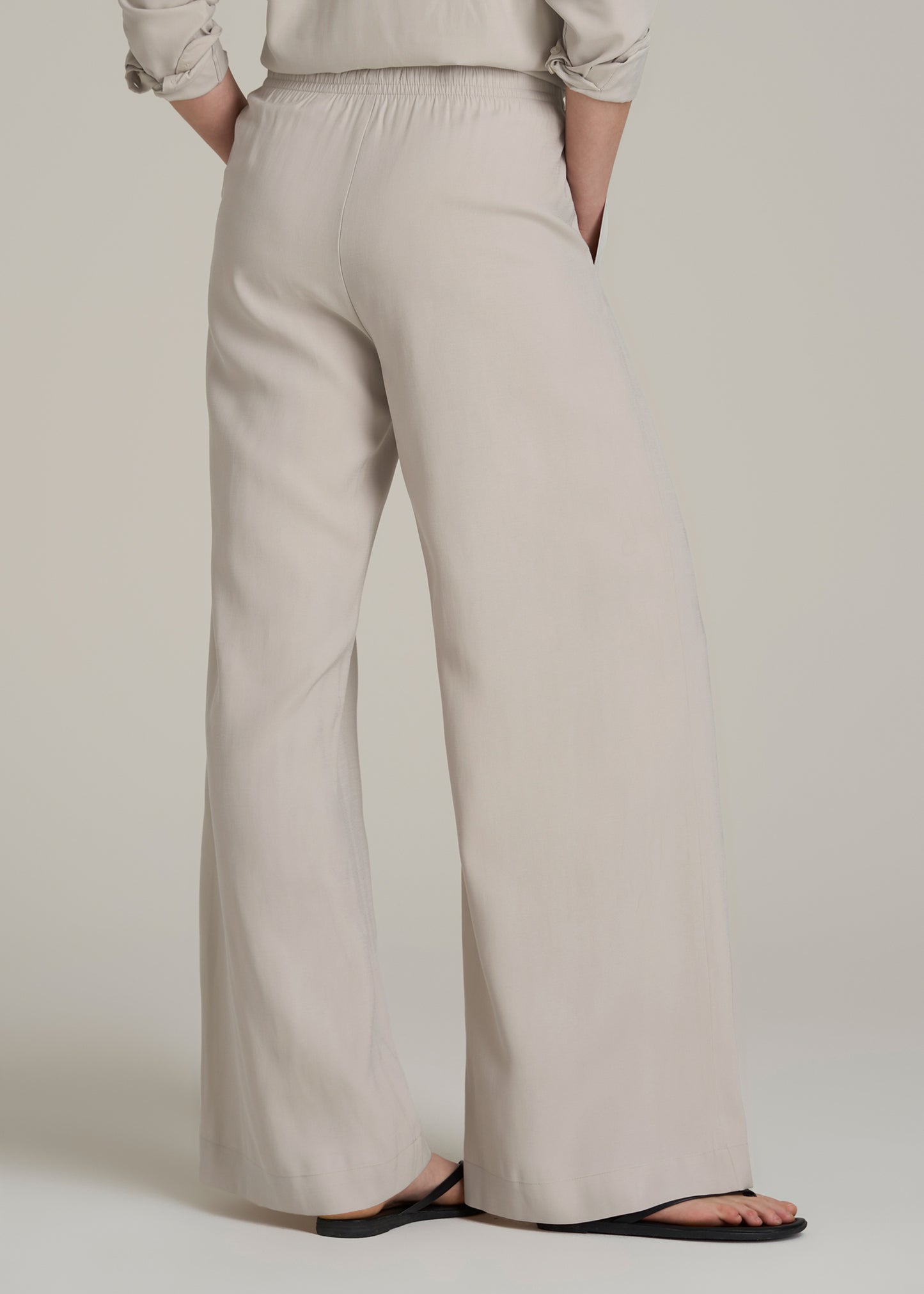 Relaxed Pull On Pants for Tall Women in Stone