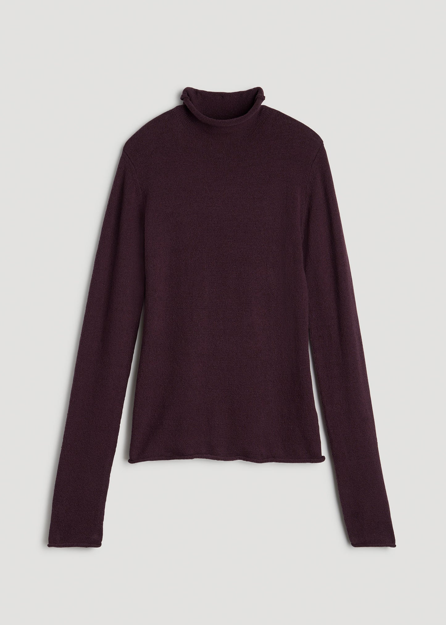 Women's Tall Rolled Mock Neck Sweater in Deep Purple