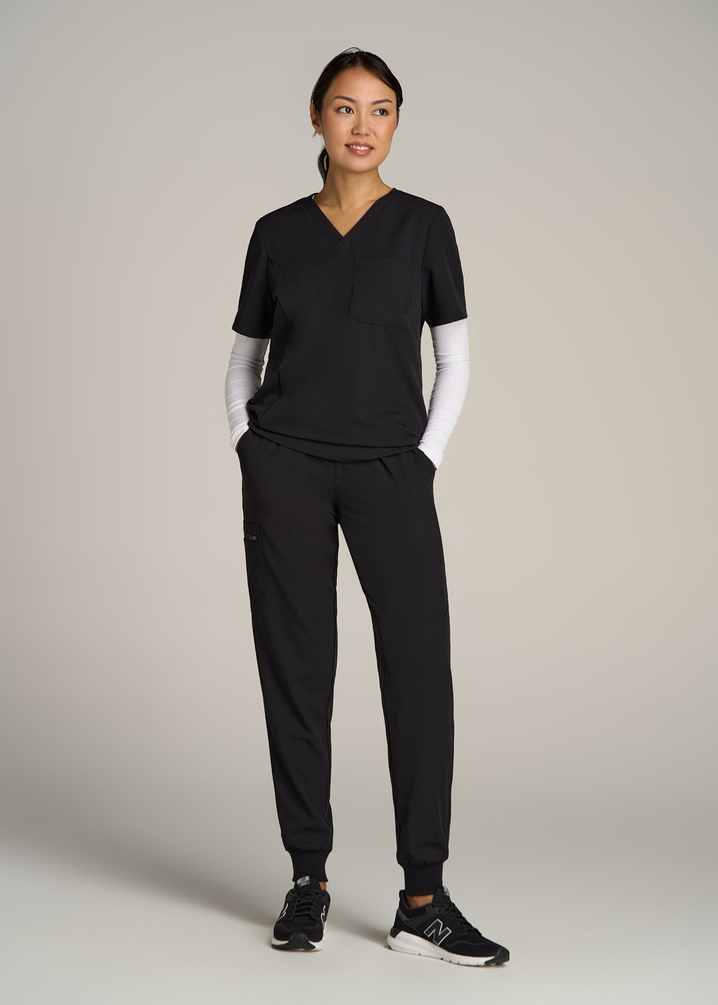 Scrub Joggers for Tall Women in Black