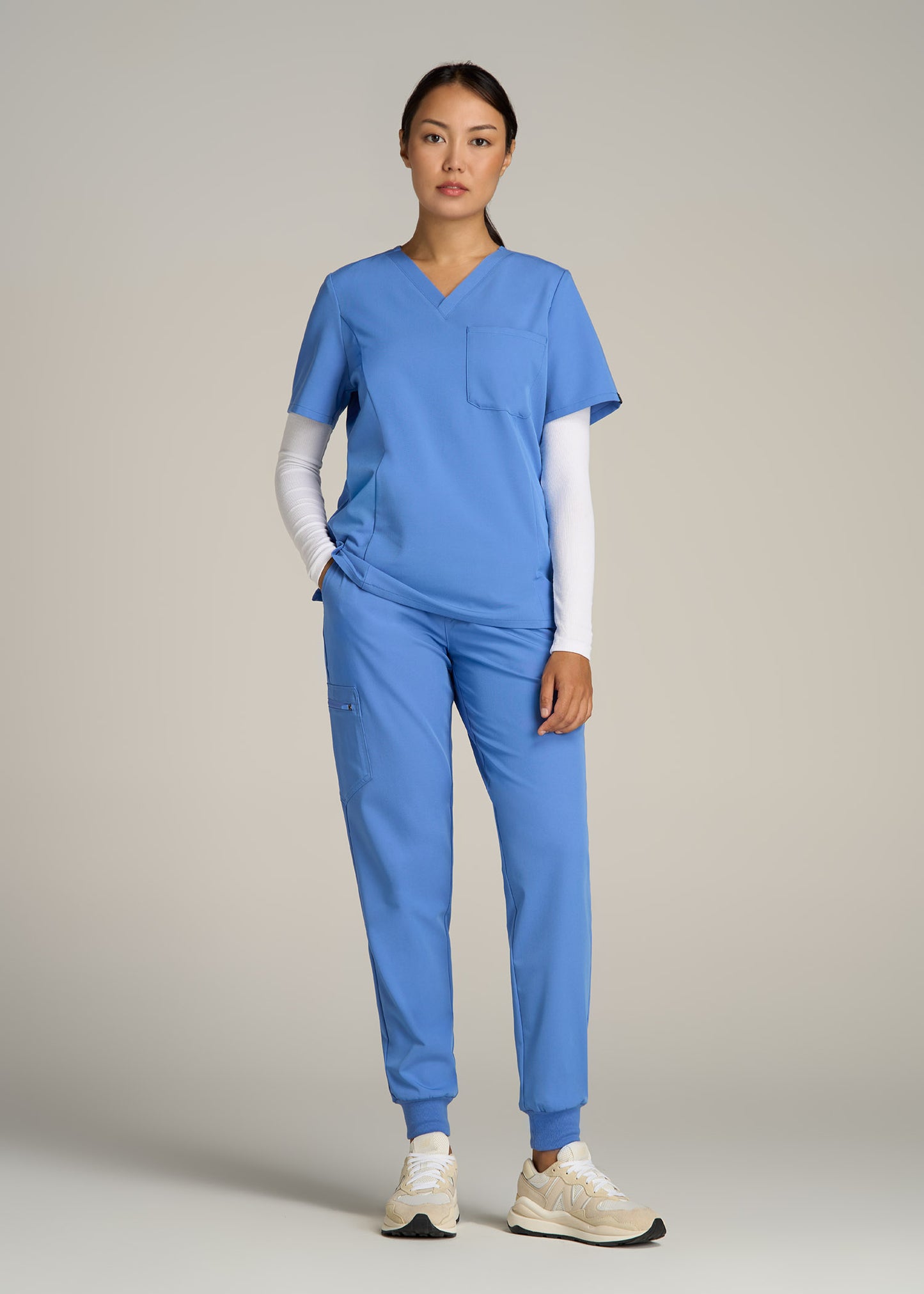 Scrub Joggers for Tall Women in Deep Sky Blue