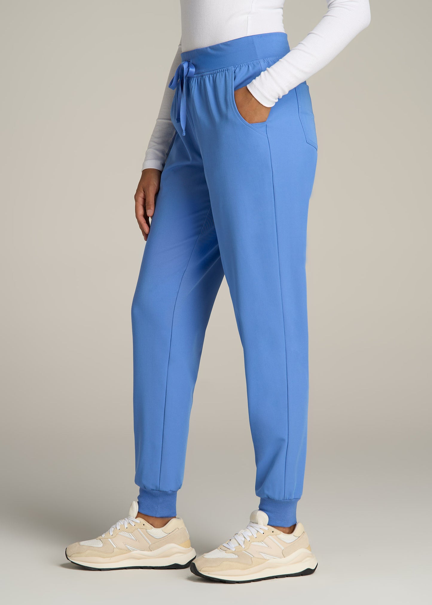 Scrub Joggers for Tall Women in Deep Sky Blue