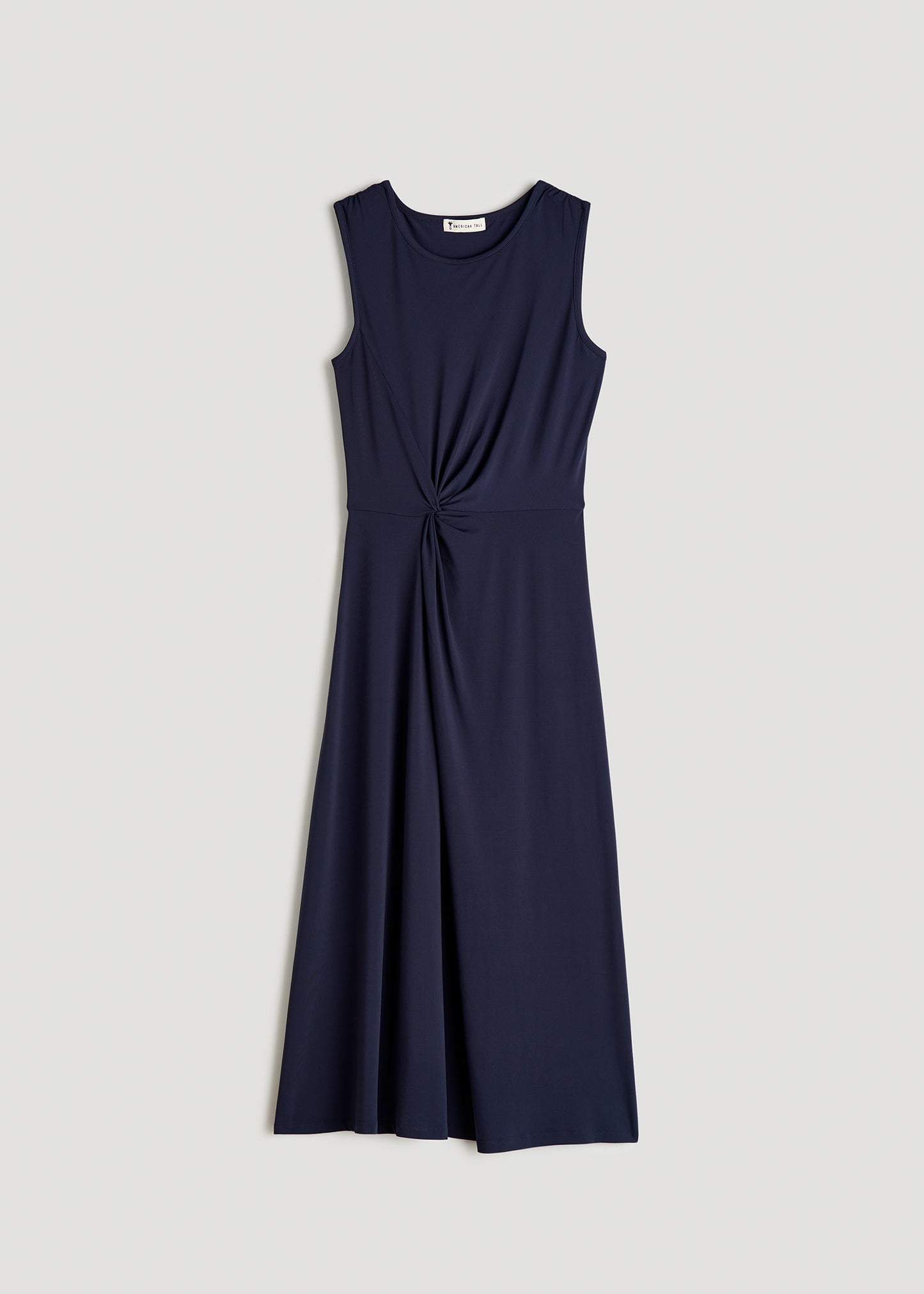 Sleeveless Knot Front Dress for Tall Women in Navy