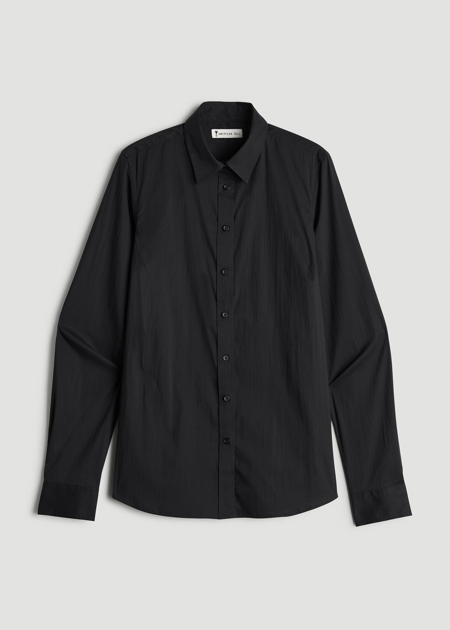 Slim Fit Button Up Women's Tall Shirt in Black