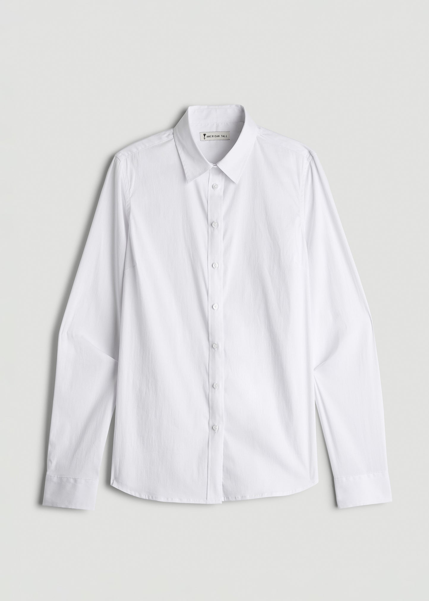 Slim Fit Button Up Women's Tall Shirt in White