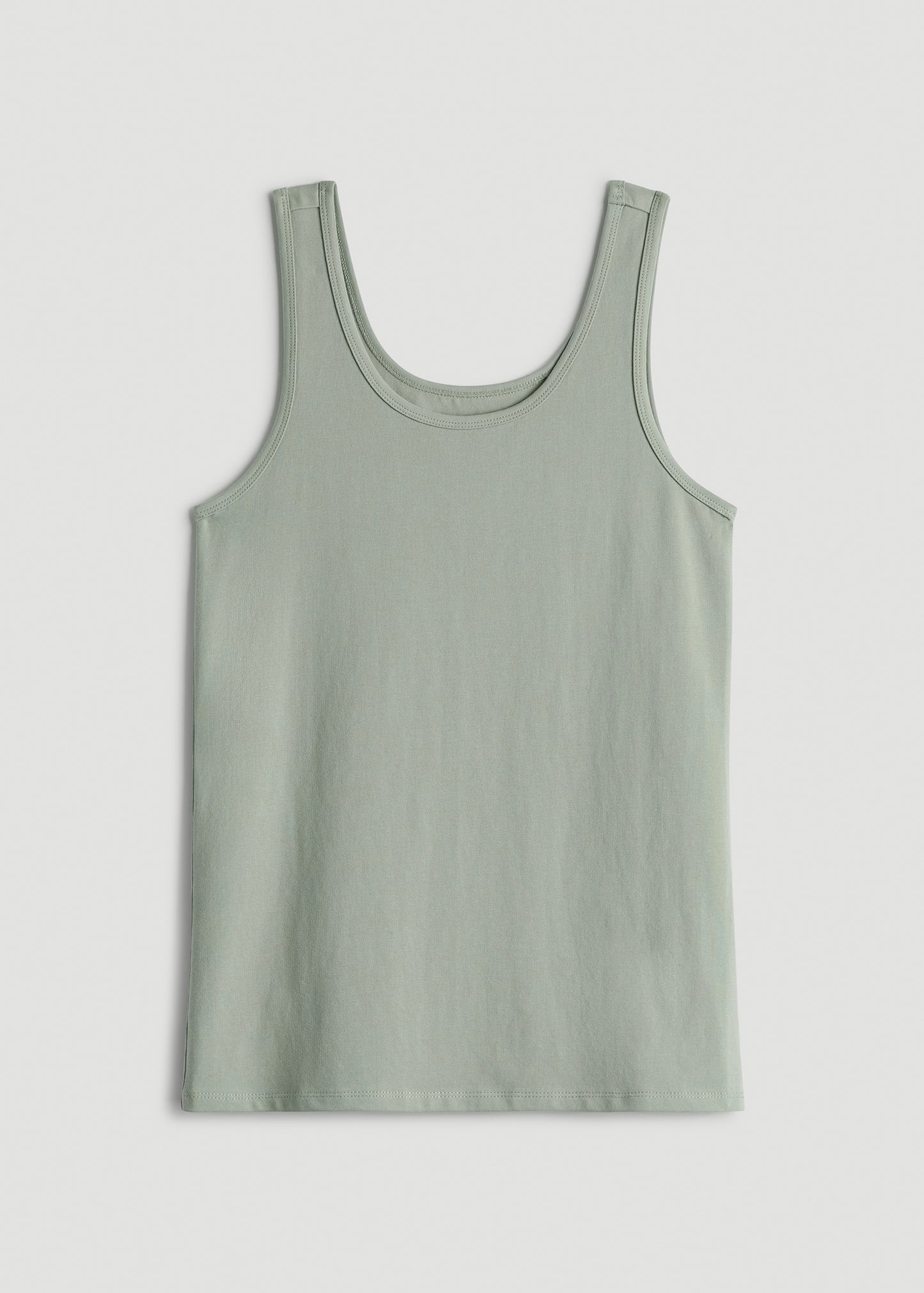 Slim Fit Jersey Tank Top for Tall Women in Seagrass