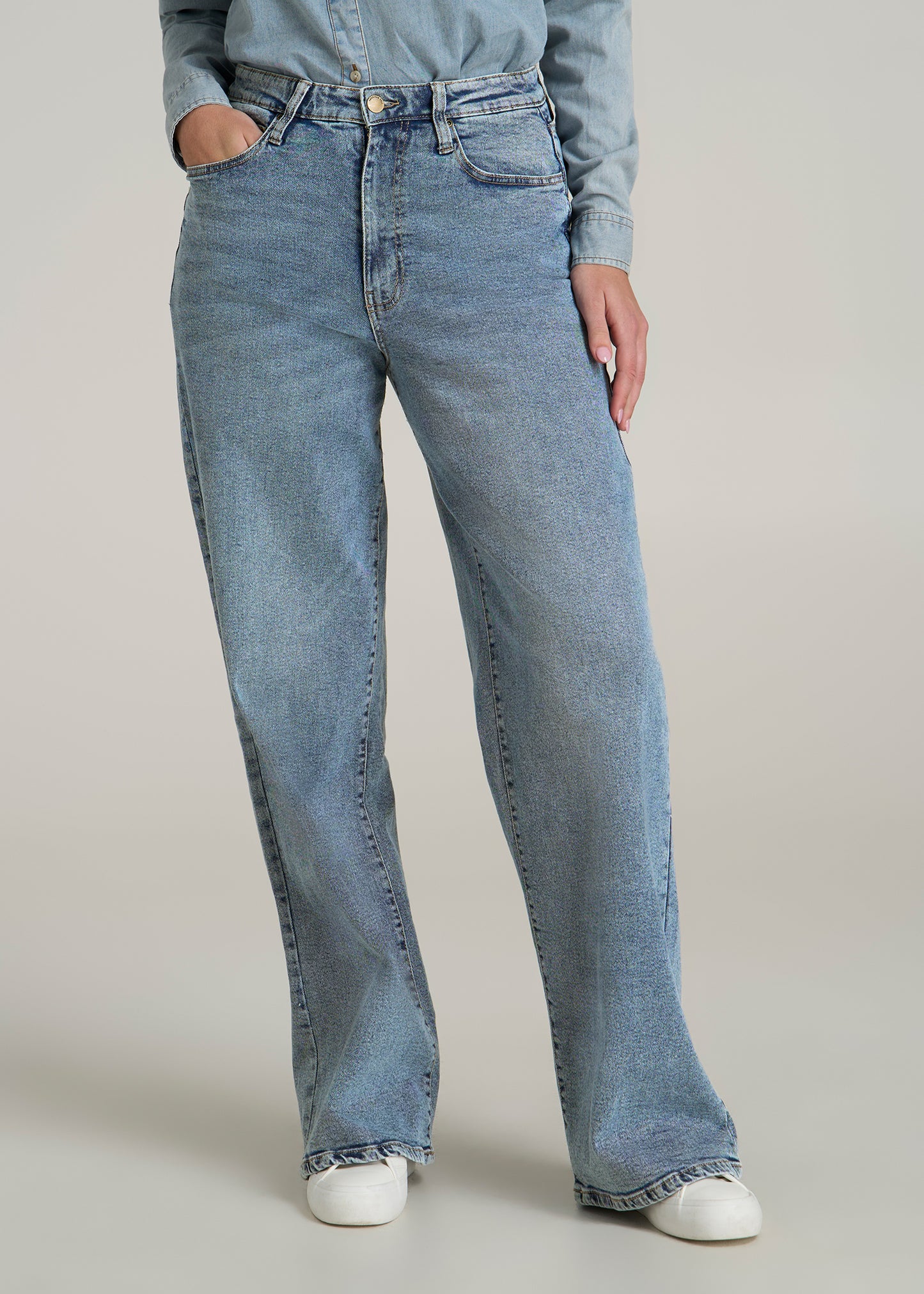 Stevie Wide Leg Jeans for Tall Women in Perfect Blue