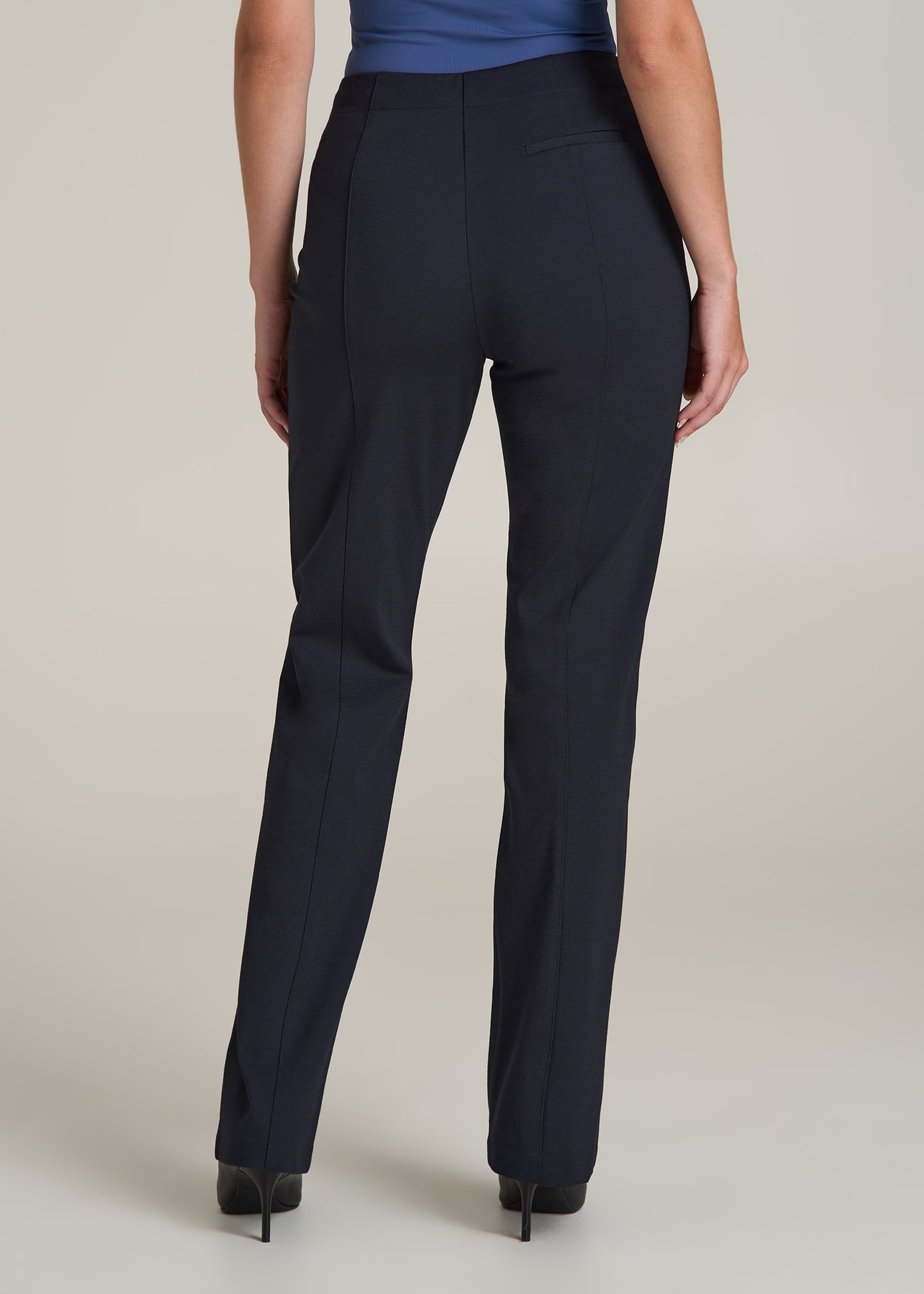 Straight Leg Dress Pants for Tall Women in Deep Navy