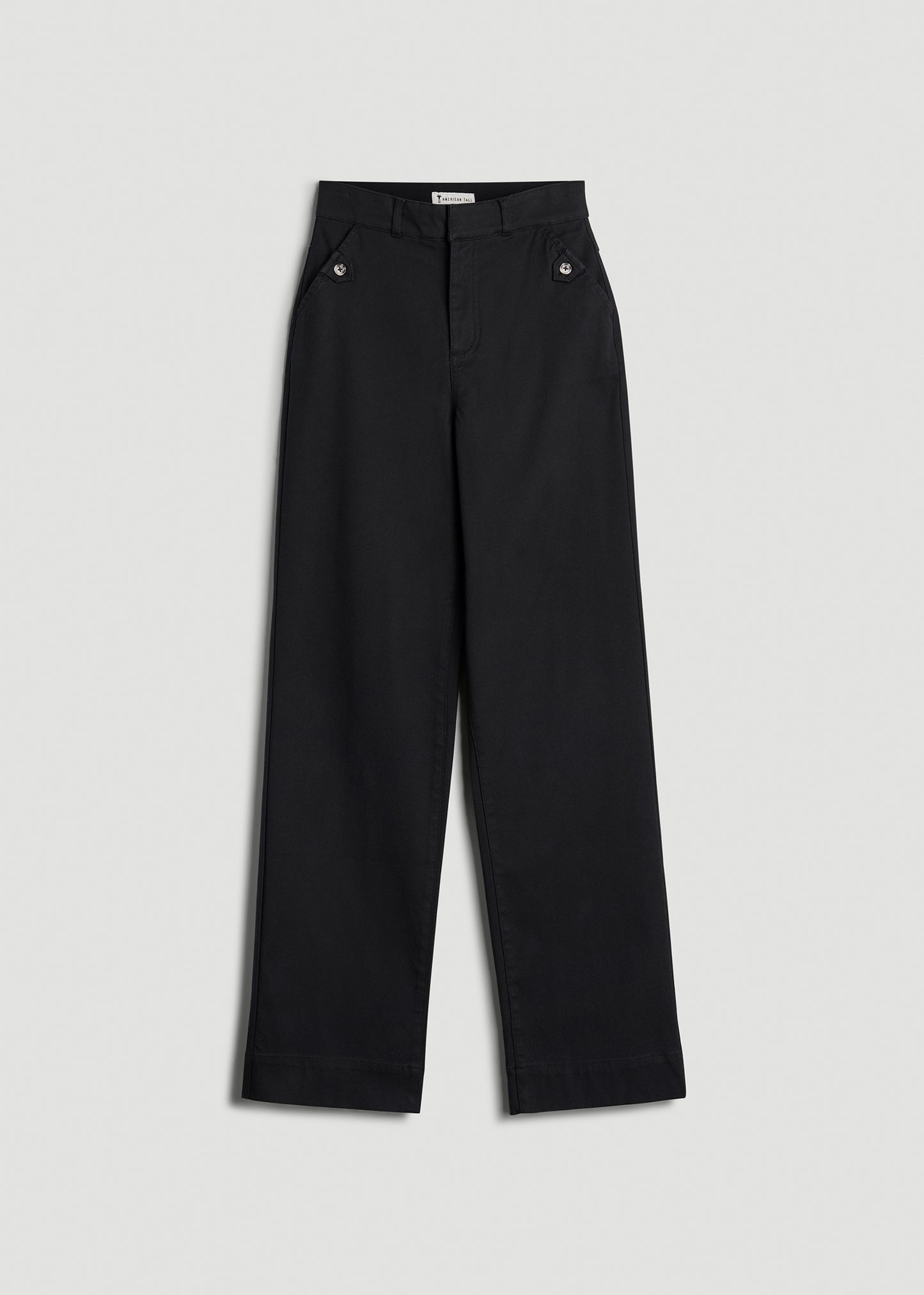 Stretch Twill Wide Leg Pant for Tall Women in Black