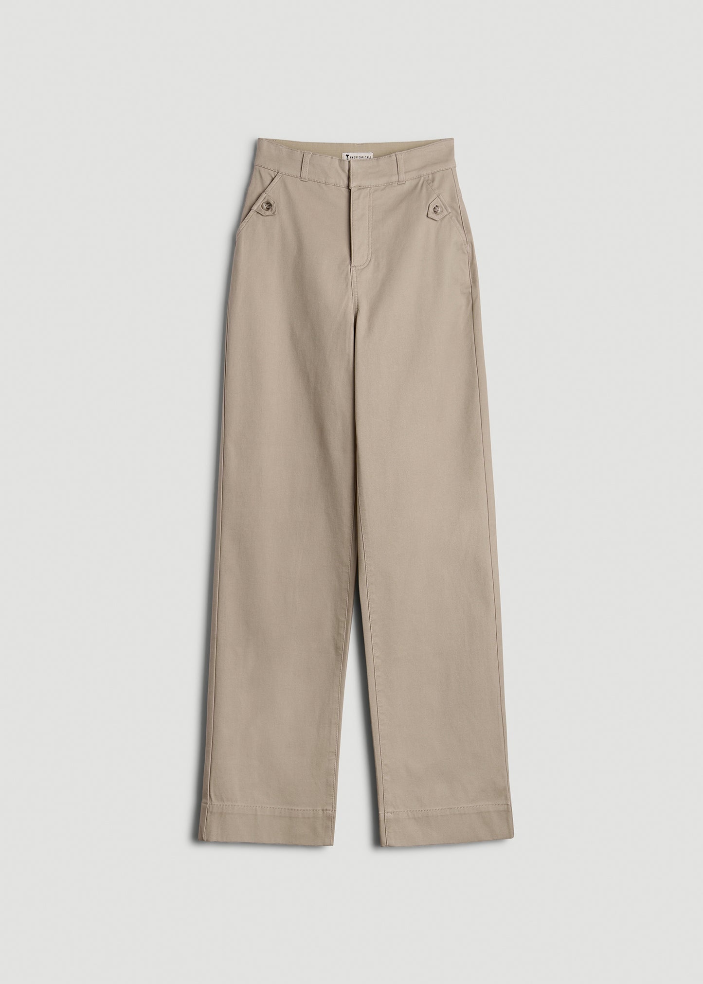 Stretch Twill Wide Leg Pant for Tall Women in Light Khaki