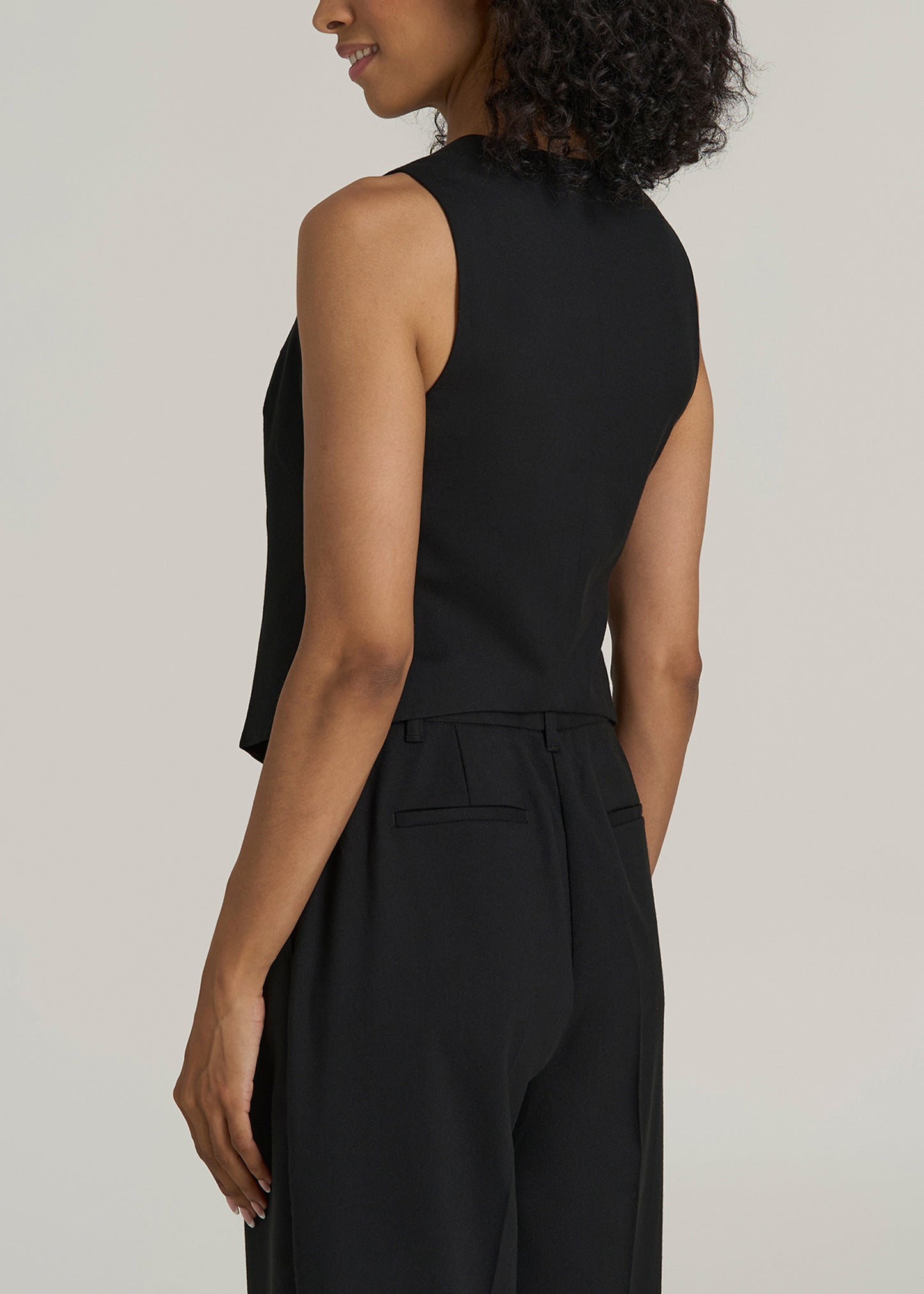 Tailored Tall Women's Vest in Black