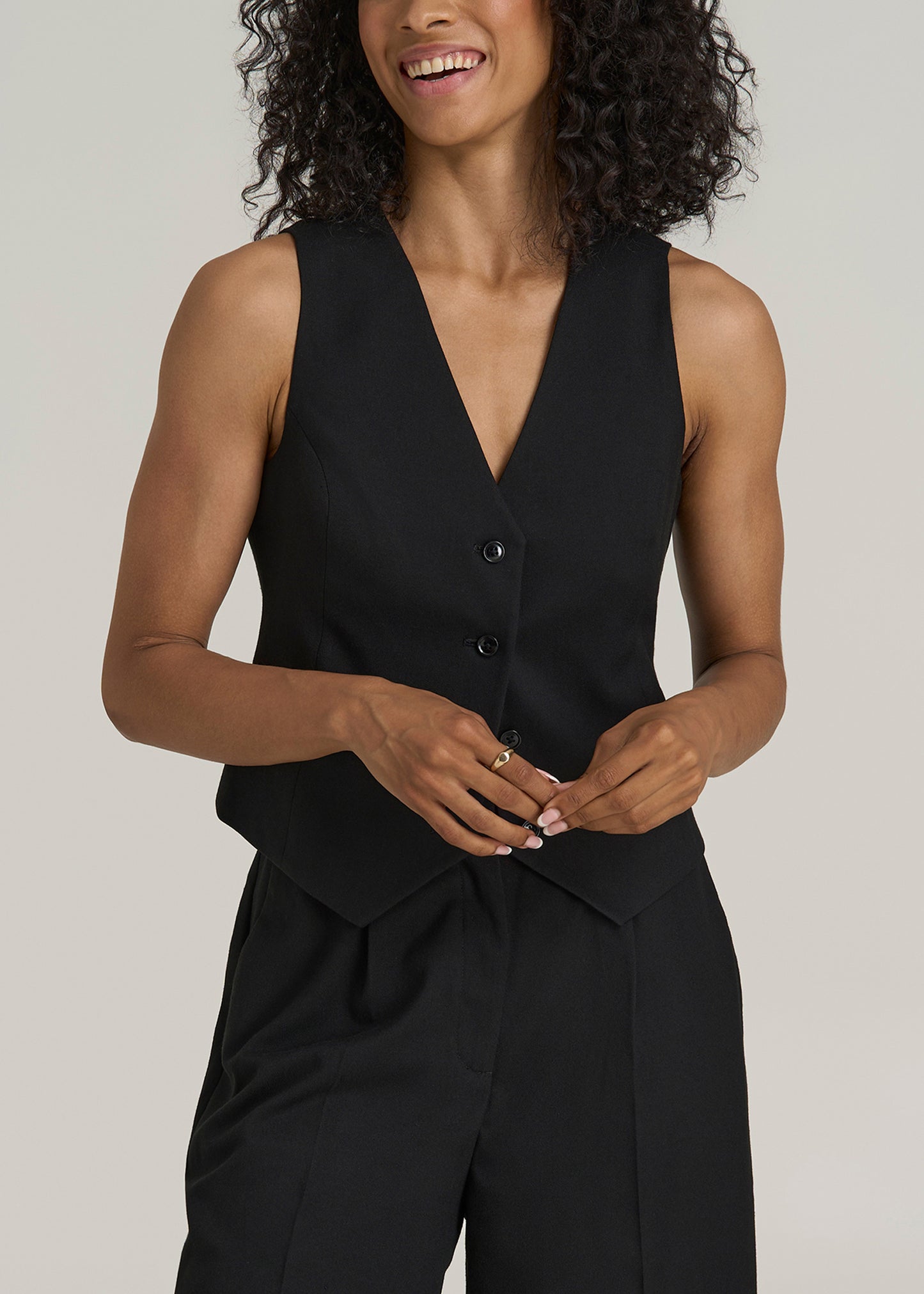 Tailored Tall Women's Vest in Black