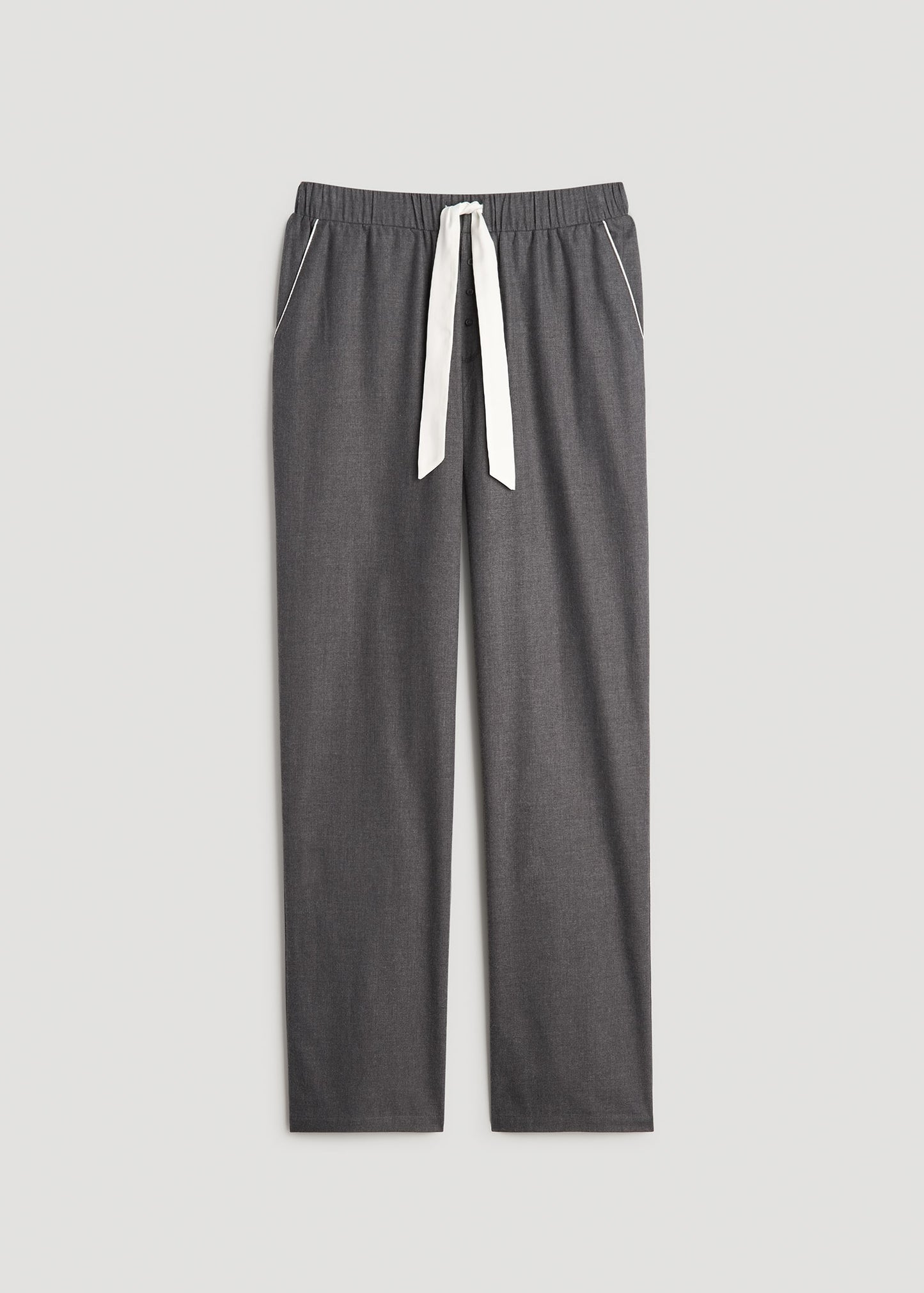 Open-Bottom Flannel Women's Tall Pajama Pants in Charcoal Flannel